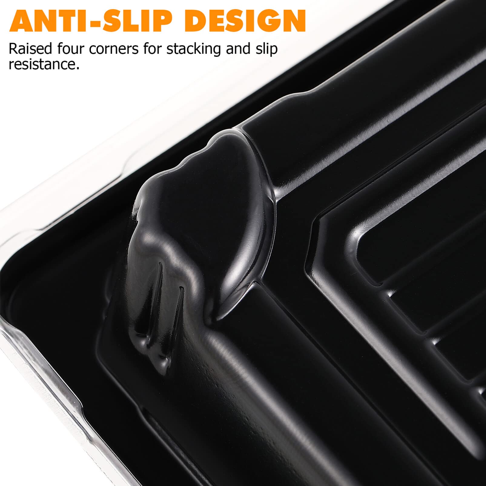 Sushi Containers With Lid: 100 Pcs Black Disposable Sushi Containers Sushi Boxes With Clear Lid Fruit Cake Dessert Container
