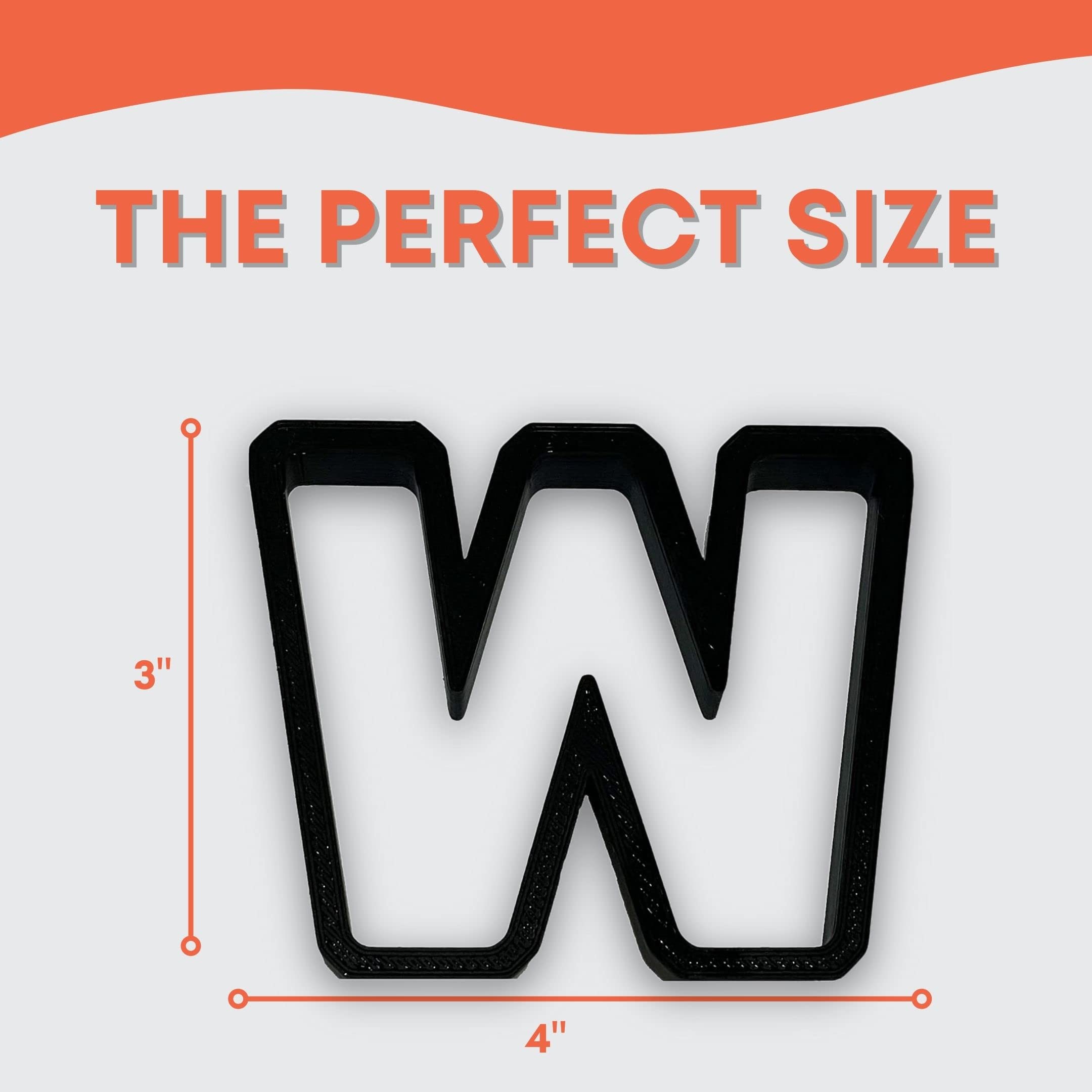 W Capital Block Letter Cookie Cutter With Easy To Push Design (3.5 Inch)
