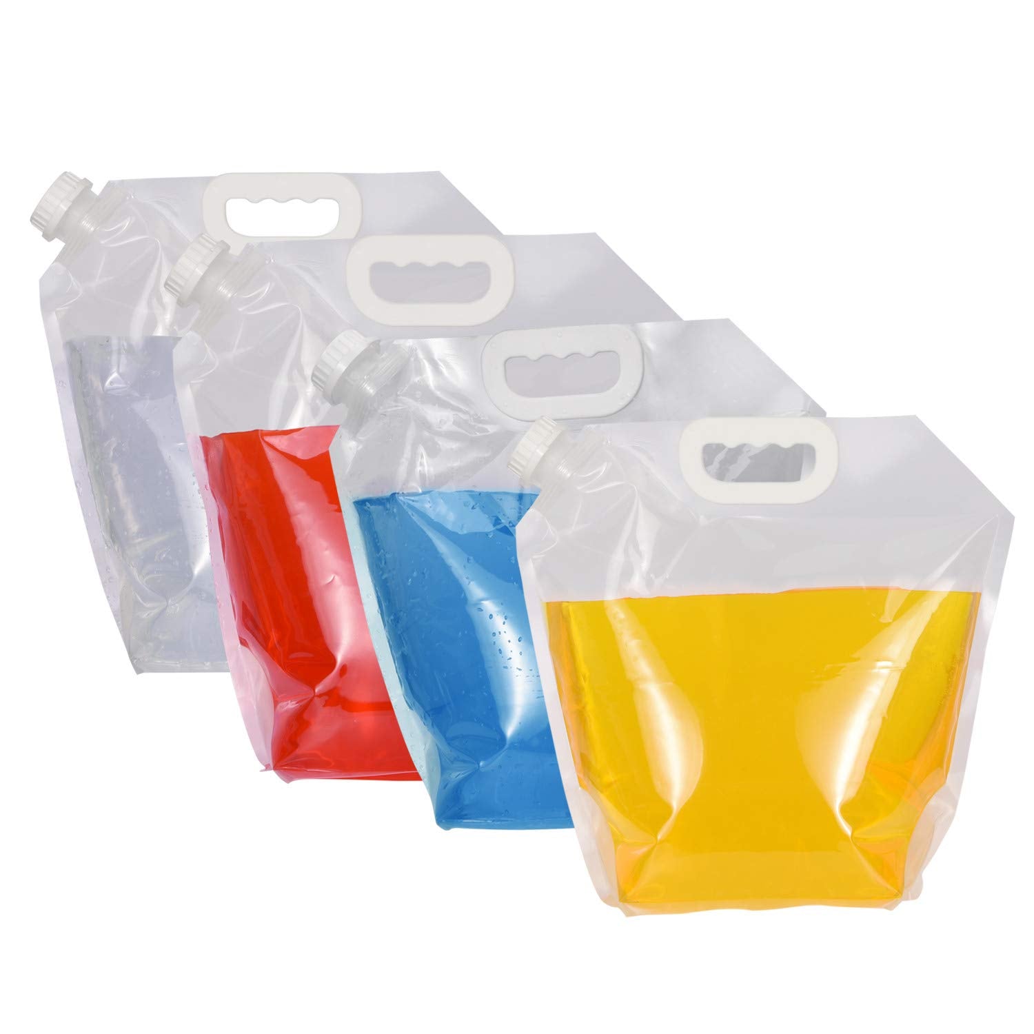 Nainsect 4 Pack 5L BPA Free Collapsible Water Tank Container Portable Lightweight Space Saving Outdoor Folding Water Bag for Spo