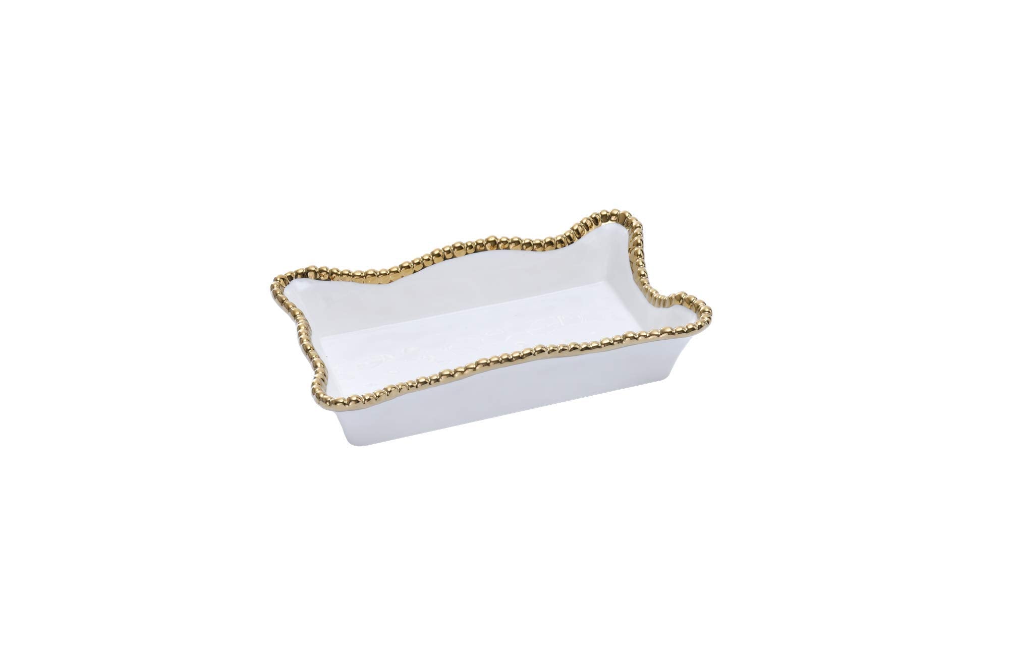 Golden Salerno Porcelain Dinner Napkin/Guest Towel Holder