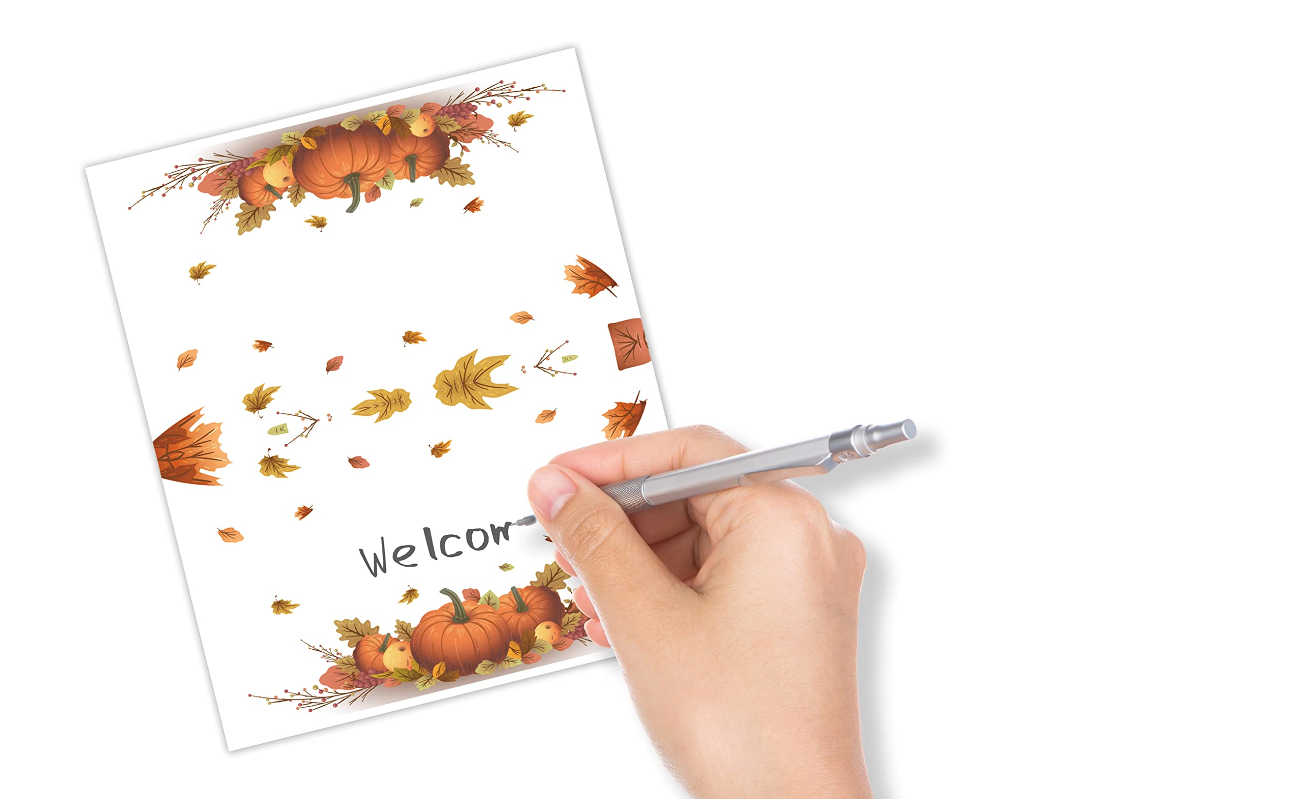 Table Place Card, Fall Harvest Thanksgiving Themed Tent Style Cards, Pack Of 25 Half-Fold Reception Place Card With Pumpkin, Per