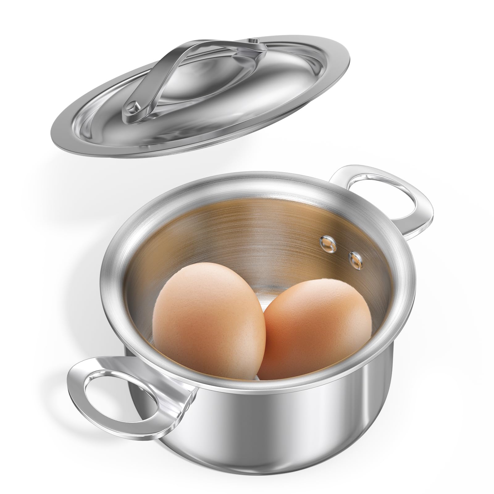 Macevia Mini Sauce Pan with Lid,Stainless Steel Butter Warmer Small Pot, For All Stoves Multipurpose Use for Home Kitchen or Res