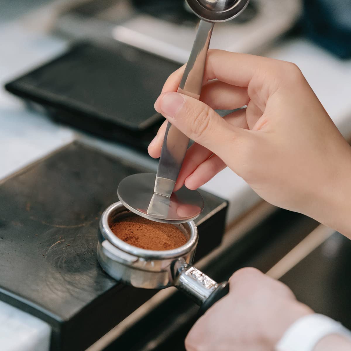 2-In-1 Coffee Scoops, 304 Stainless Steel Tablespoon Measure Spoon, With Pressed Bottom For Coffee Bean Press Coffee Grinding Pr