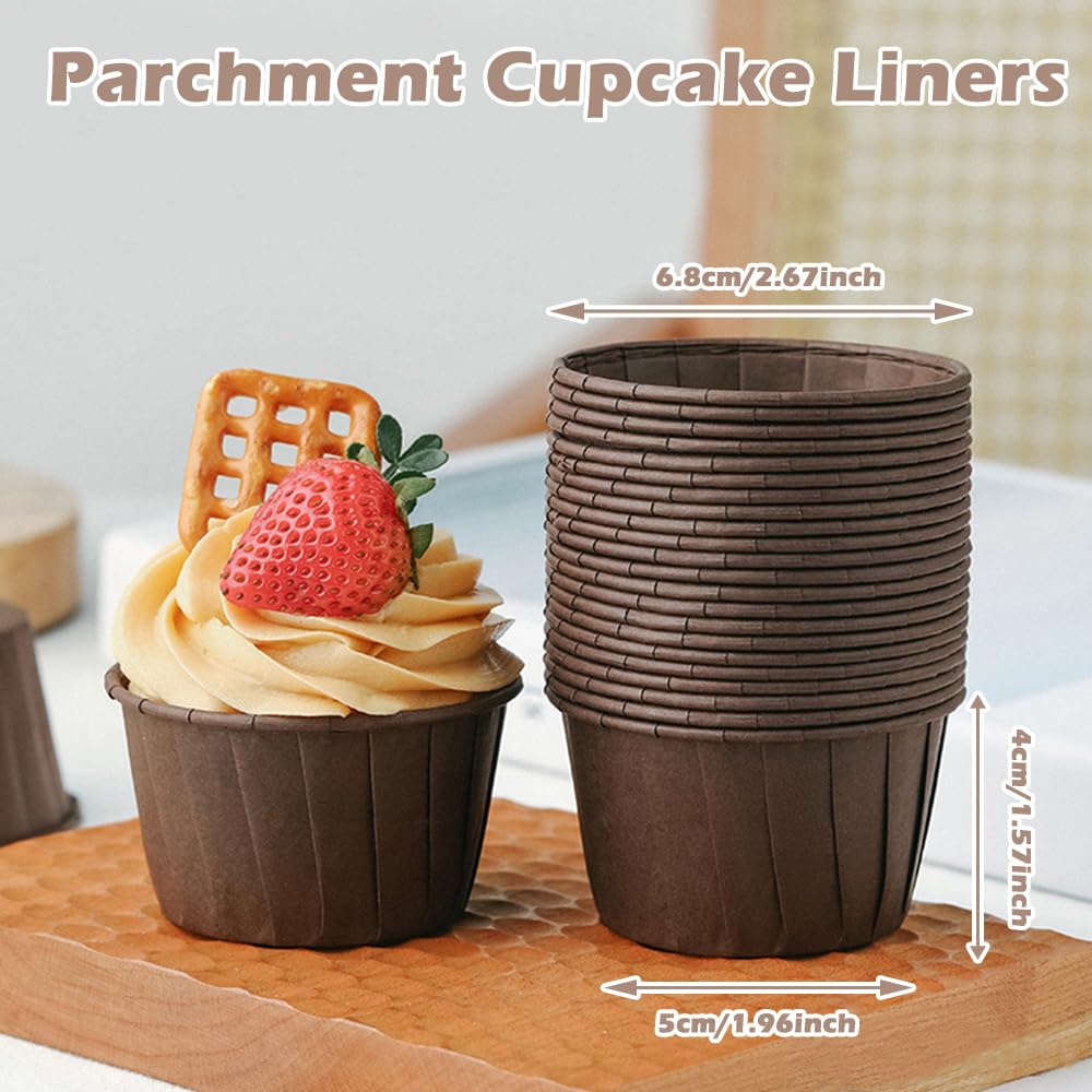 Tie-Dailynec 200 Pcs Cupcake Liners Muffin Standard Size, Baking Cups Greaseproof Wrappers Paper Cupcake Holders For Wedding Bir