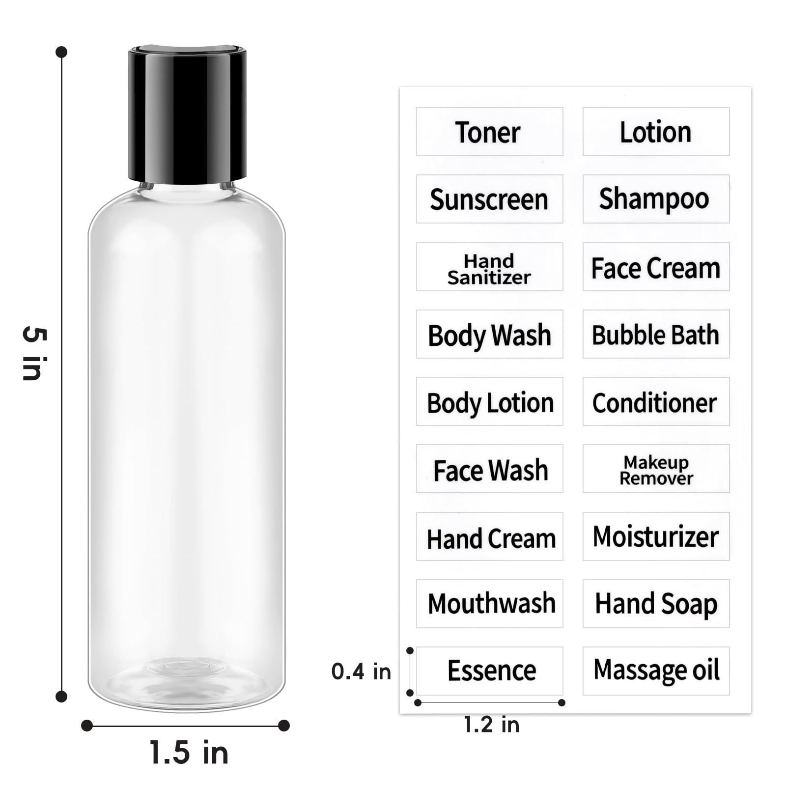 Tuzazo 10 Pack 3.4 Oz Clear Travel Bottles For Toiletries Tsa Approved Leakproof Travel Size Containers Empty Small Plastic Sham