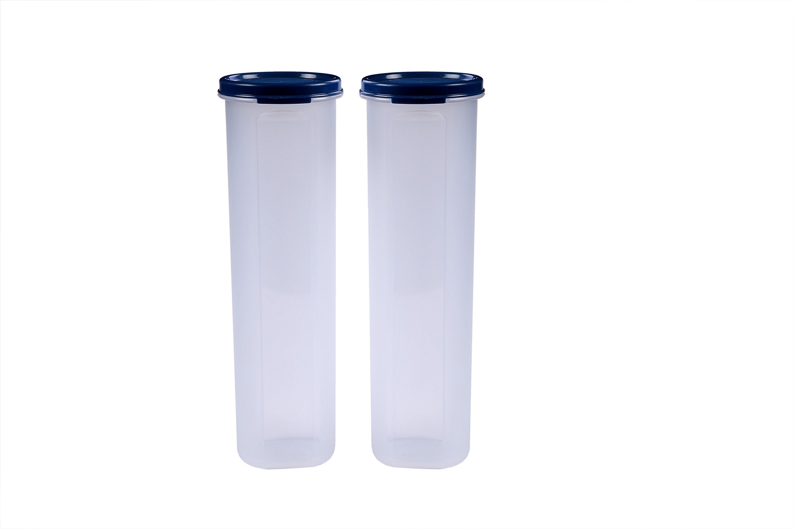 Signora Ware Plastic Modular Round Container Set, 1.1 L, Mod Blue Set Of 2