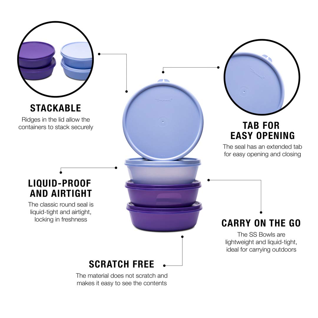 Tupperware Multipurpose Refrigerator Ss Bowl 1L 4Pc