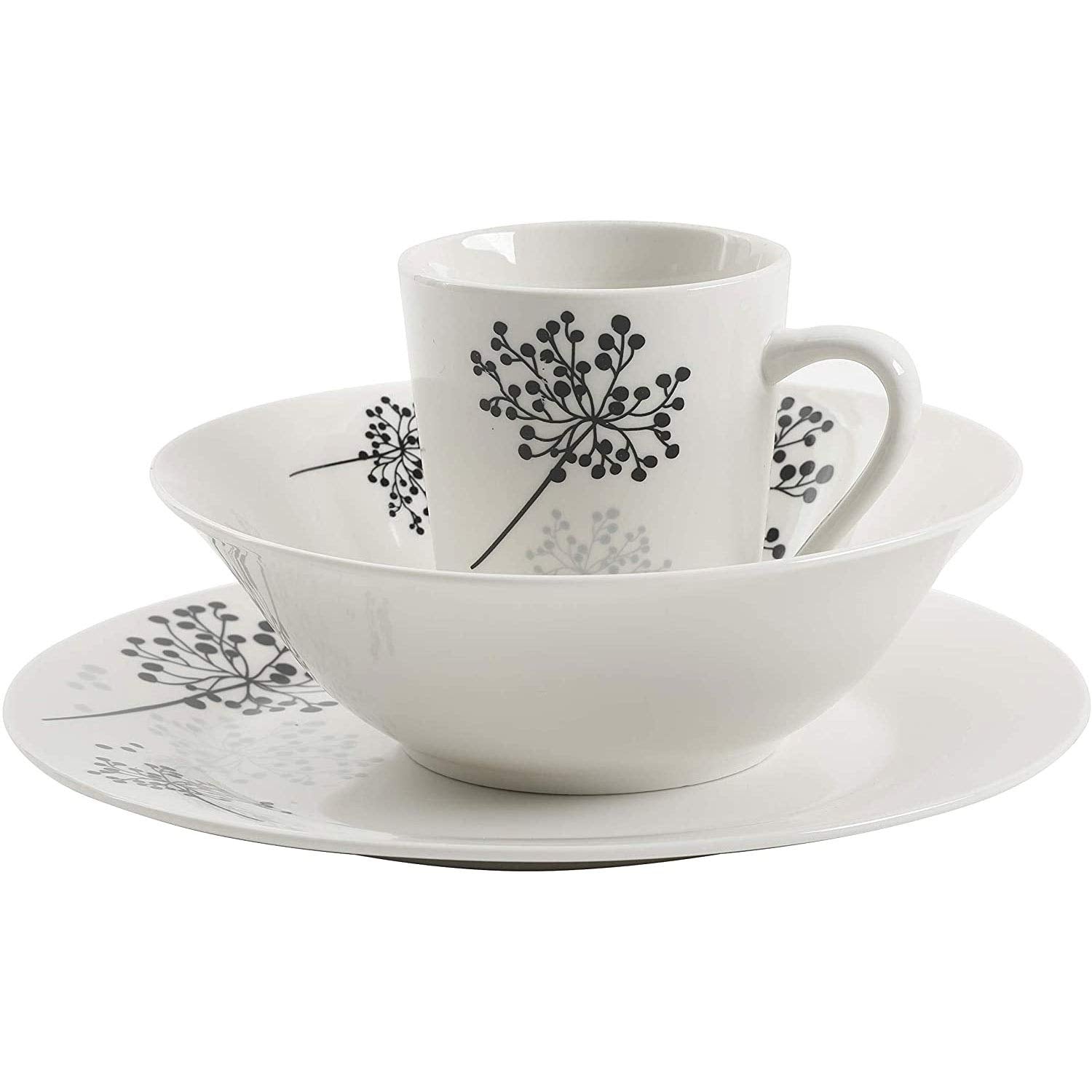 Gibson Home Netherwood 12 Piece Dinnerware Set, White