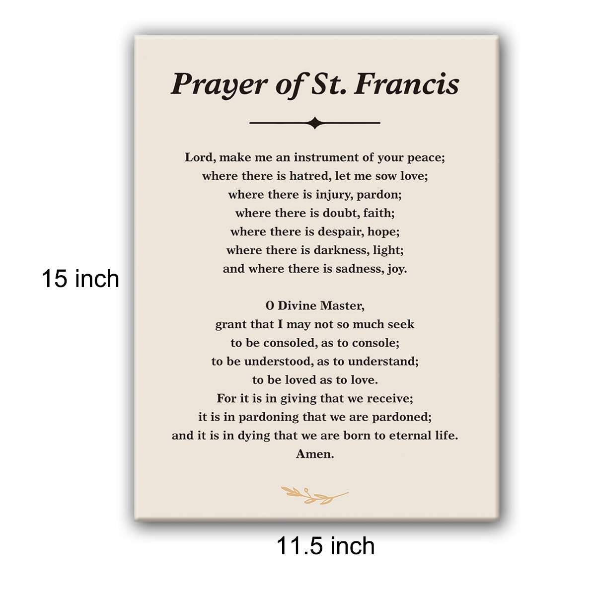 Inspirational Prayer Of St. Francis Quote Saint Francis Peace Prayer Poster Canvas Wall Art Painting Ready To Hang For Homebedro