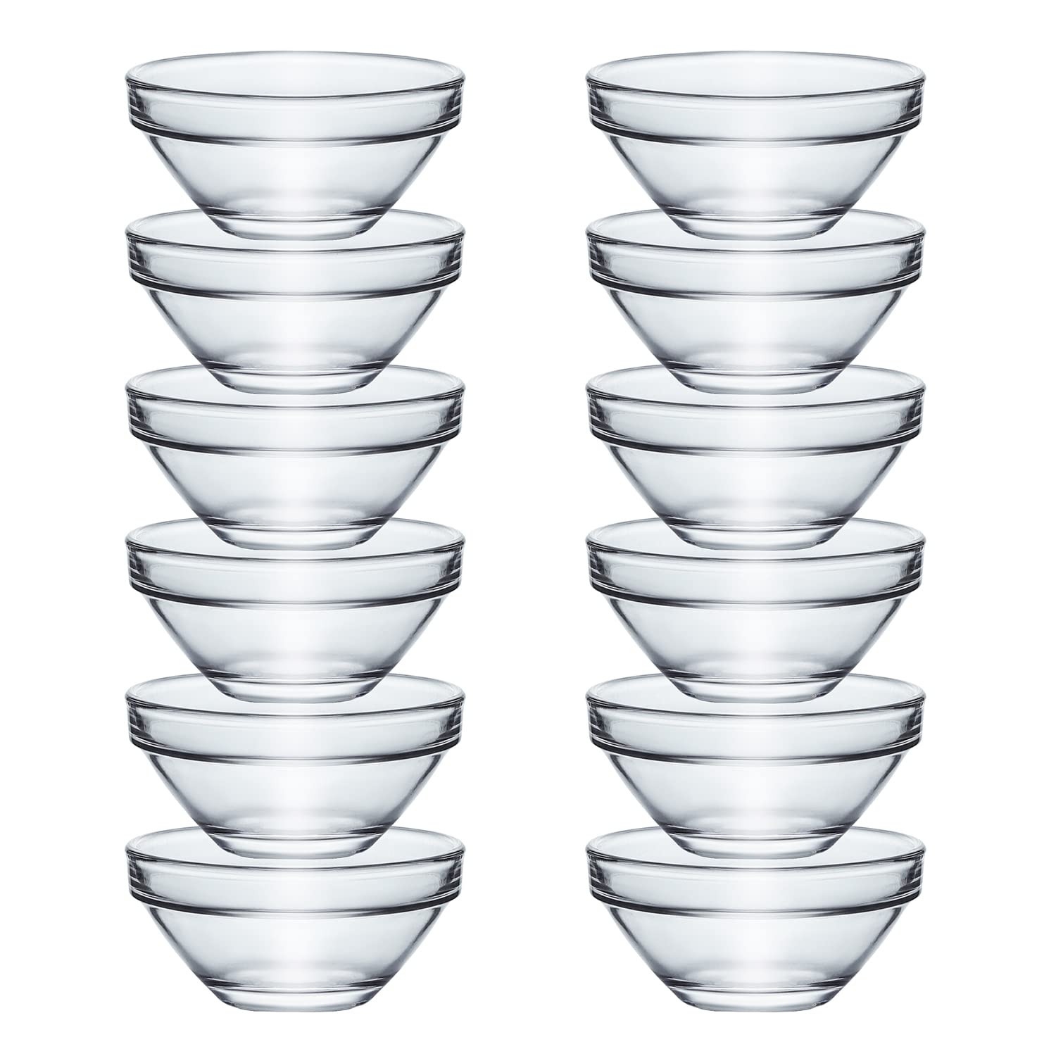 Jhnif 12Pcs Clear Glass Soy Sauce Dipping Bowls Side Dishes For Snack Sushi Fruit Appetizer Dessert. 3 Inch