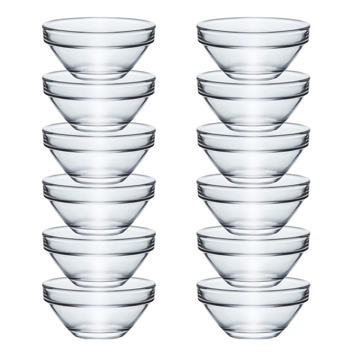 Jhnif 12Pcs Clear Glass Soy Sauce Dipping Bowls Side Dishes For Snack Sushi Fruit Appetizer Dessert. 3 Inch