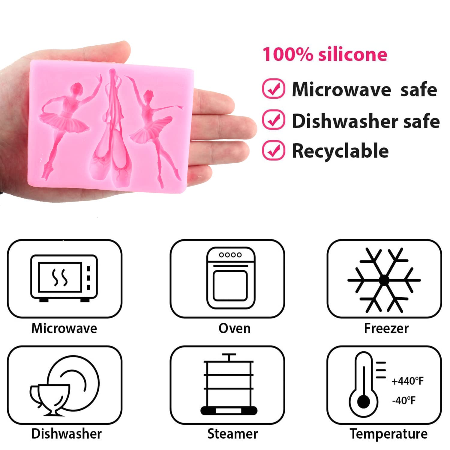 Zixiang Ballet Dancer Silicone Mold Ballet Shoes Fondant Molds For Cupcake Cake Decoration Candy Chocolate Gum Paste Set Of 4