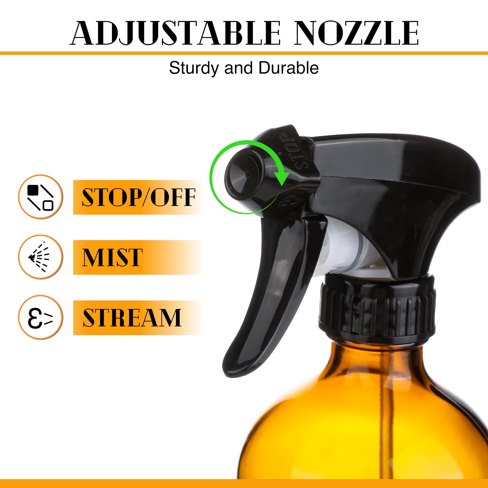 Zenowick 5 Pack/16 Oz Glass Spray Bottles, Refillable Empty Containers With Silicone Sleeve, Upgraded Adjustable Nozzle Spray Bo