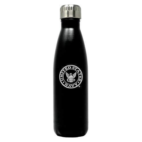 17oz US Navy Double Wall Vacuum Insulated Stainless Steel Water Bottle - US Navy Gifts for Veterans  Disabled USMC Vet Owned SMALL Business