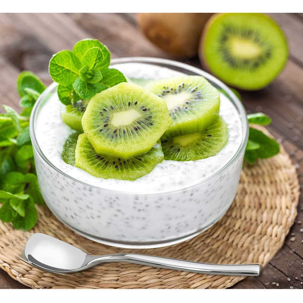 Idomy Set Of 12 Stainless Steel Dessert Ice Cream Spoons, 5.51-Inch