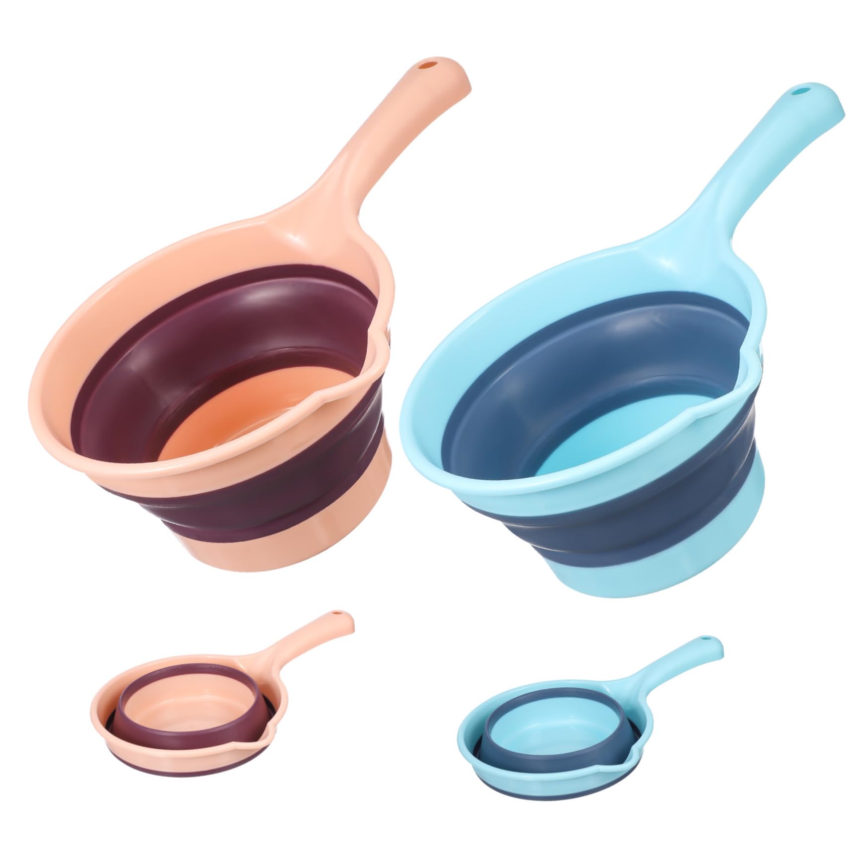 Angoily Ladle Scoop 2pcs Folding Water Ladle Spoon Scoop Cup Bath Bathroom Hair Washing Water Bathing Kitchen for Kitchen Bathro