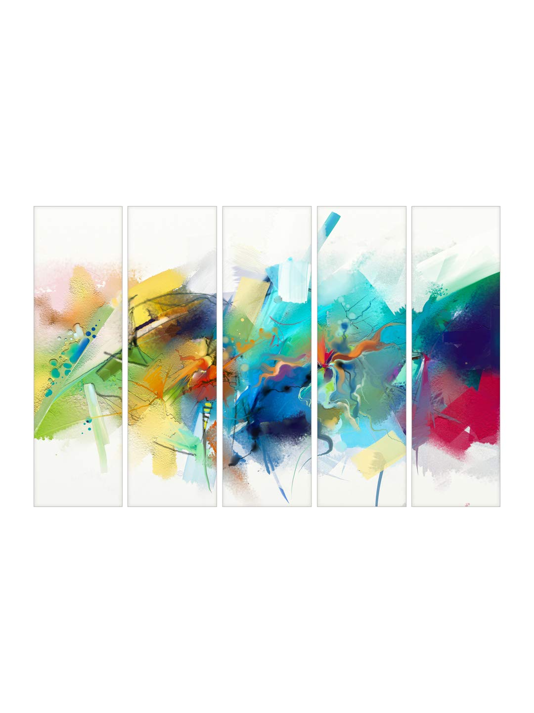 999Store Abstract Mdf Art Panels (Mdf/Vinay_30X51 Inch_Blue) 5Frames0391