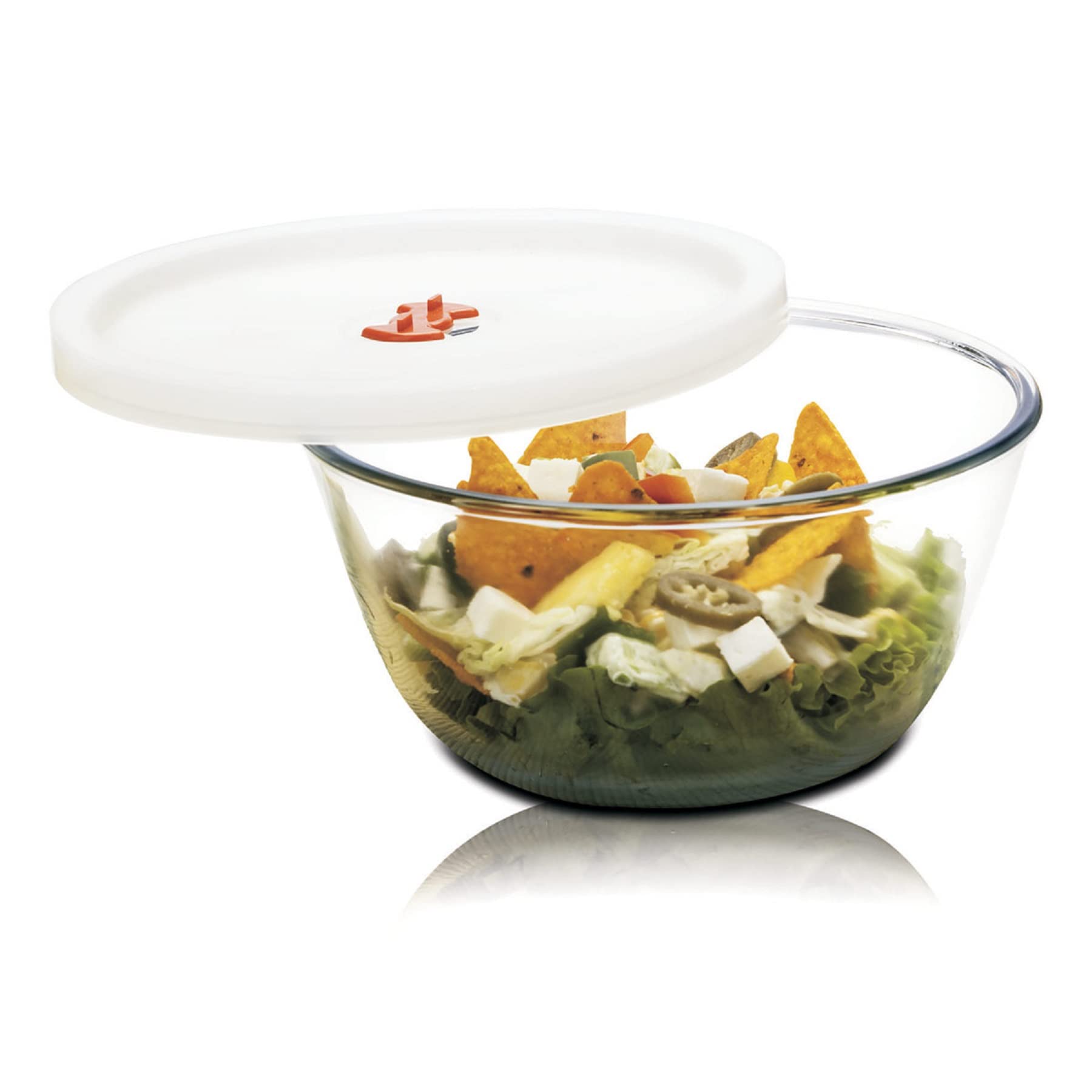 SignoraWare Borosilicate Glass Mixing Bowl and Serving Bowl with Lid and Steam release Knob, Micro Wave Oven Safe (1000ml, Set O