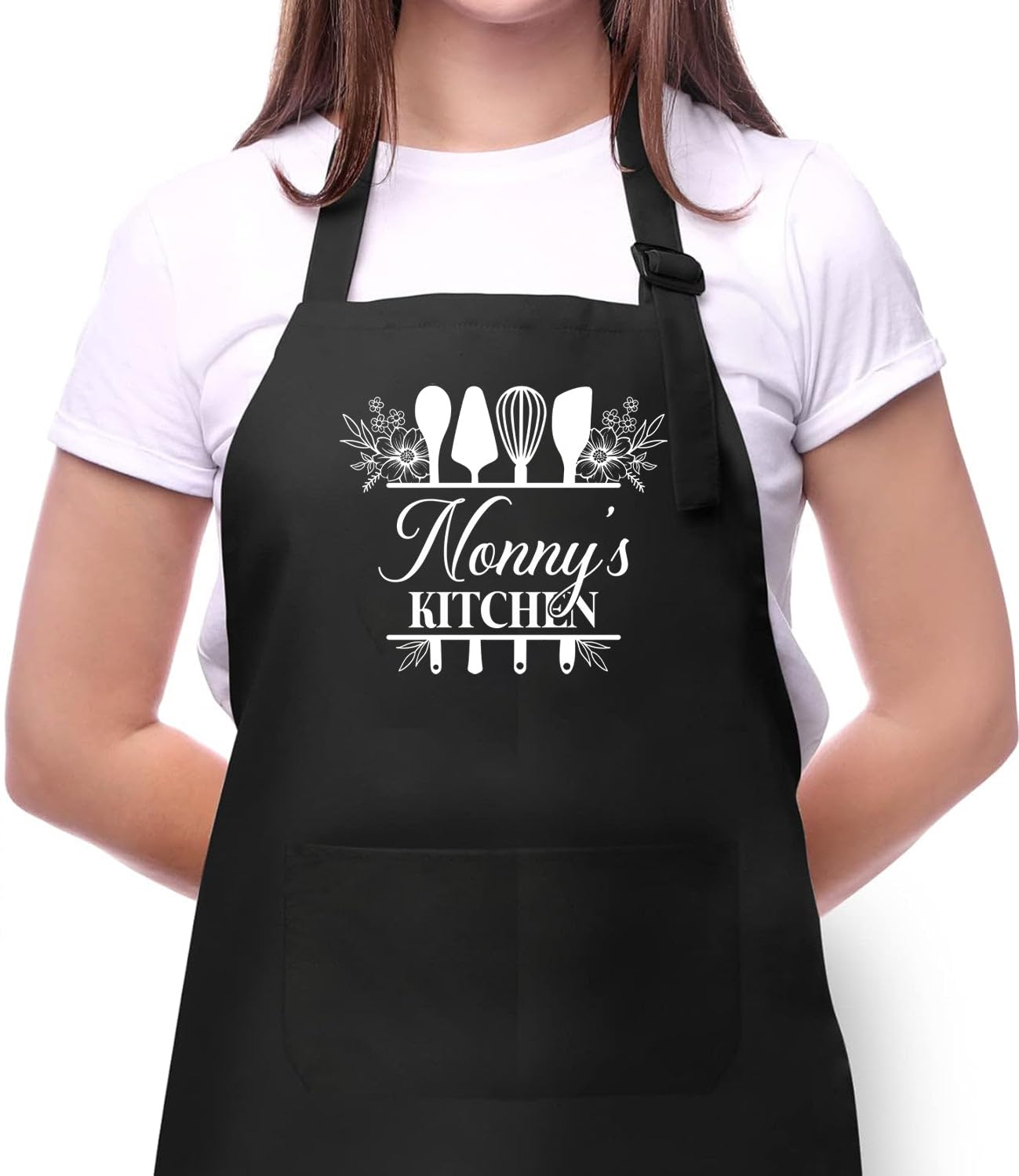 NonnyS Kitchen Apron  Kitchen Apron For Mom  Cooking Apron With Pocket For Nonny  Birthday Gift For Nonny  Baker Gift  Apr