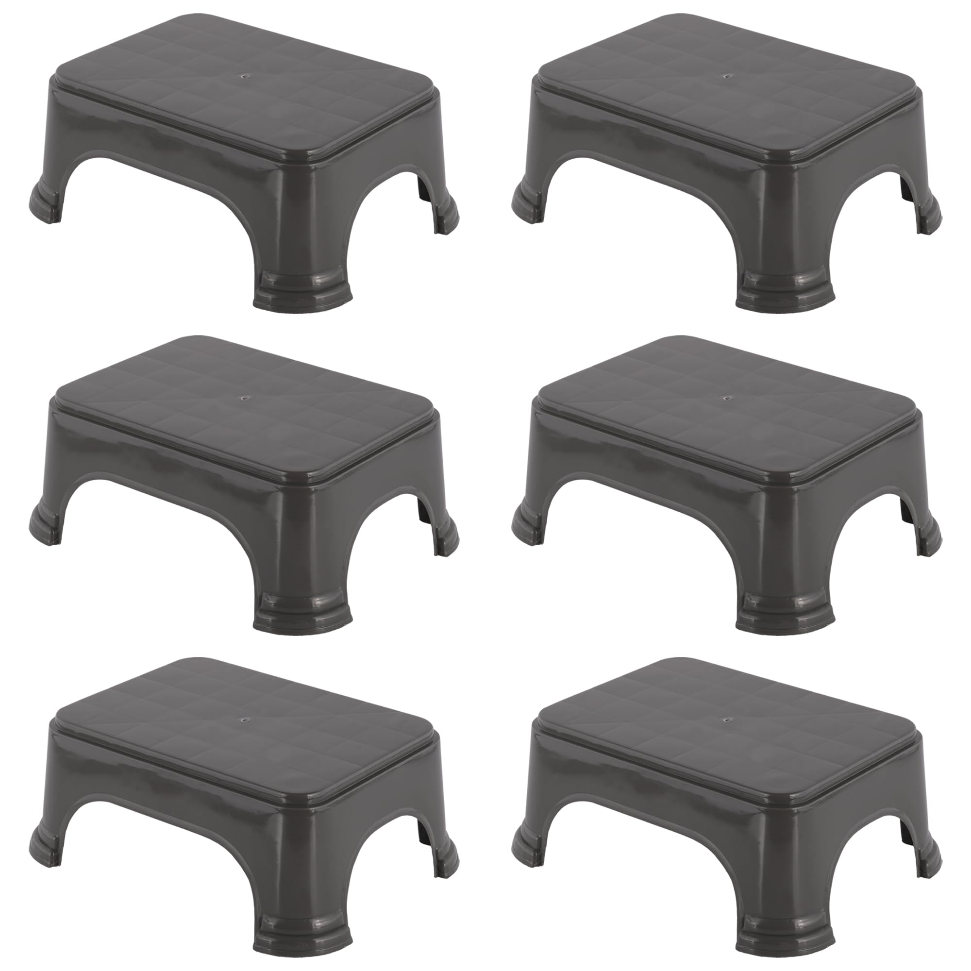 Kuber Industries Pack Of 6 Durable Bathroom Stool For Bathing | Comfortable Indoor Machiya For Sitting | Senior Citizens Bath St