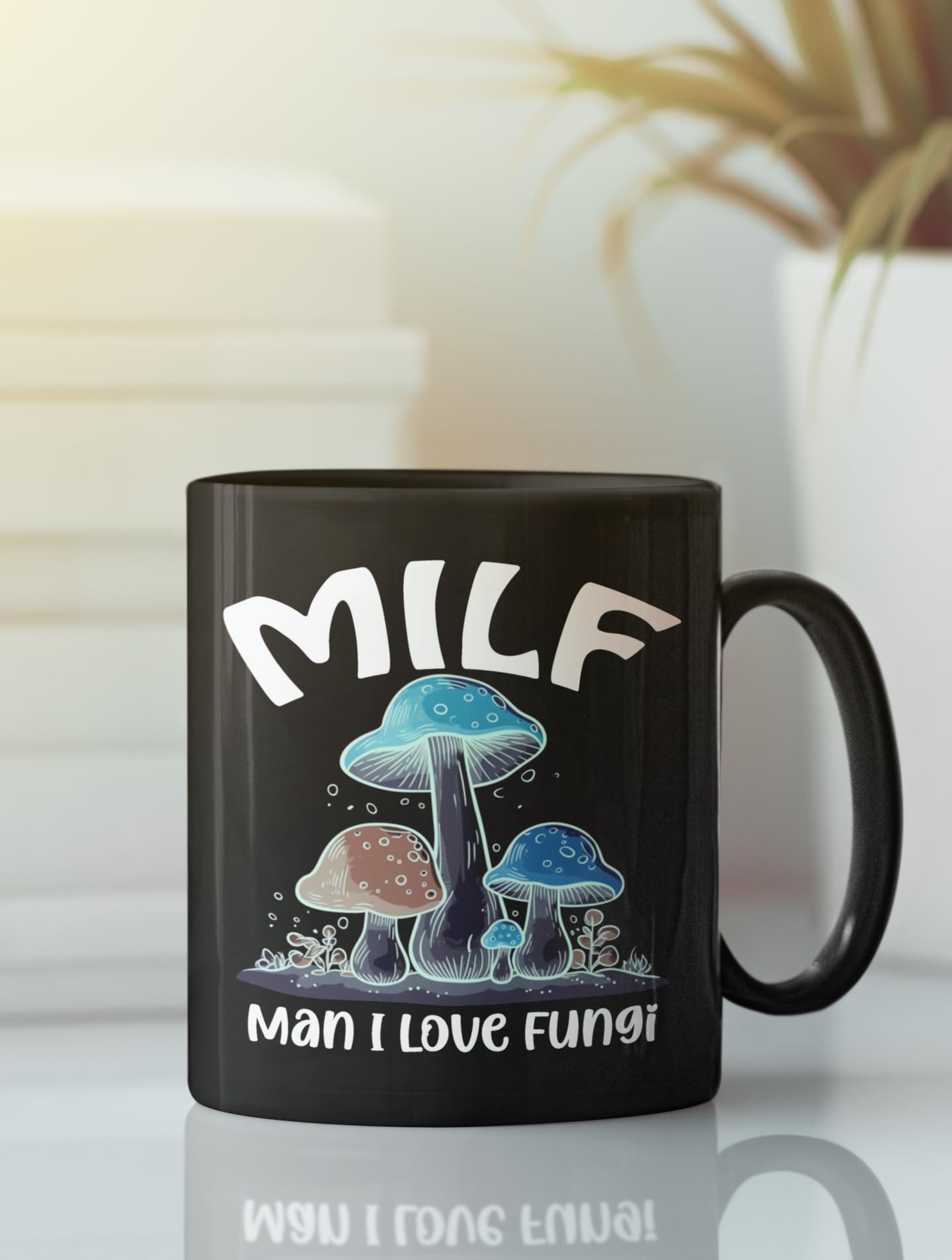 Creator's Cove Mushroom Mug Milf Man I Love Fungi Mug Black Coffee Milf Cup, Gifts For Mushroom Lovers For Women Wife Girlfriend