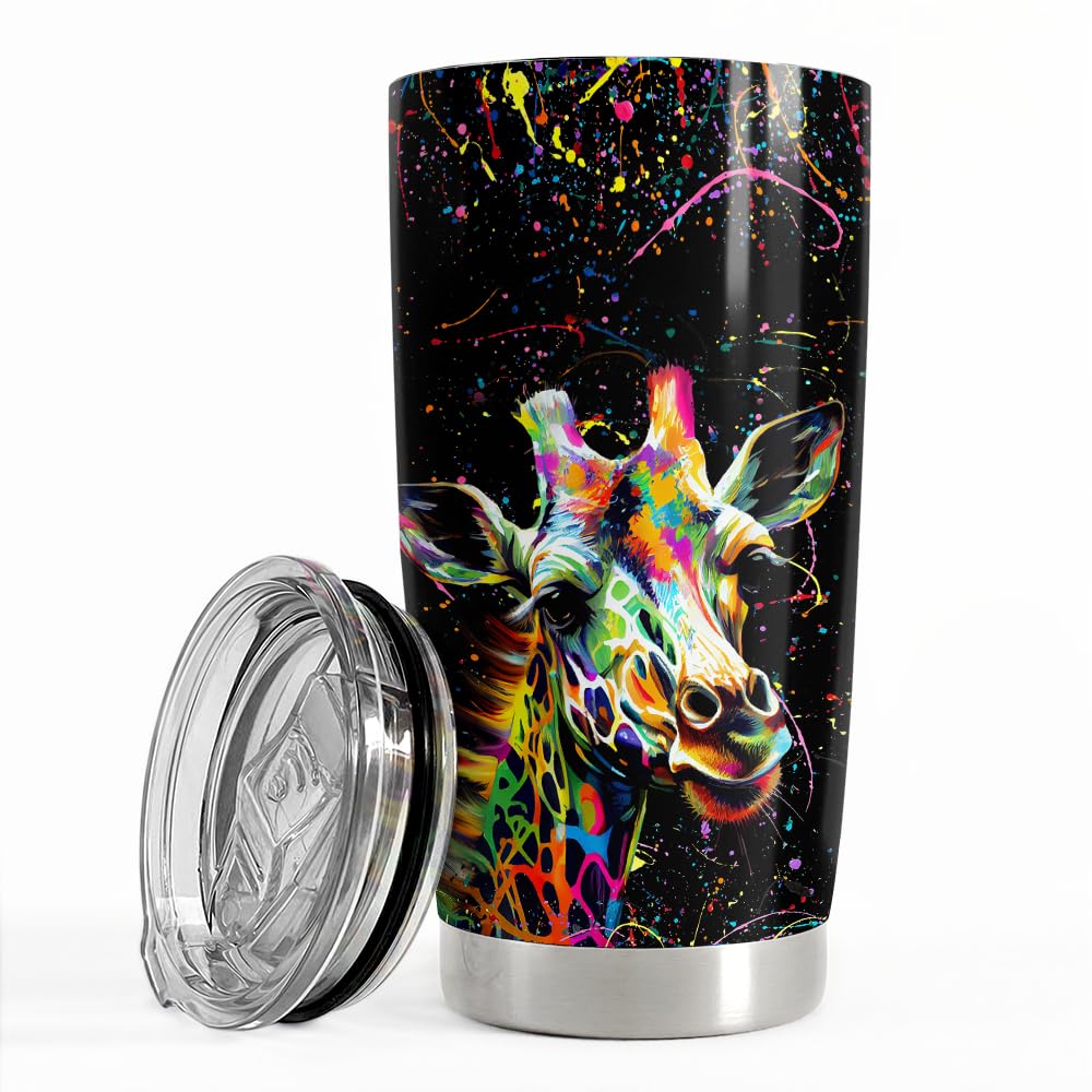 SANDJEST Giraffe Tumbler 20oz Giraffe Gifts for Women Girls Teen Stainless Steel Insulated Tumblers Coffee Travel Mug Cup Gift f