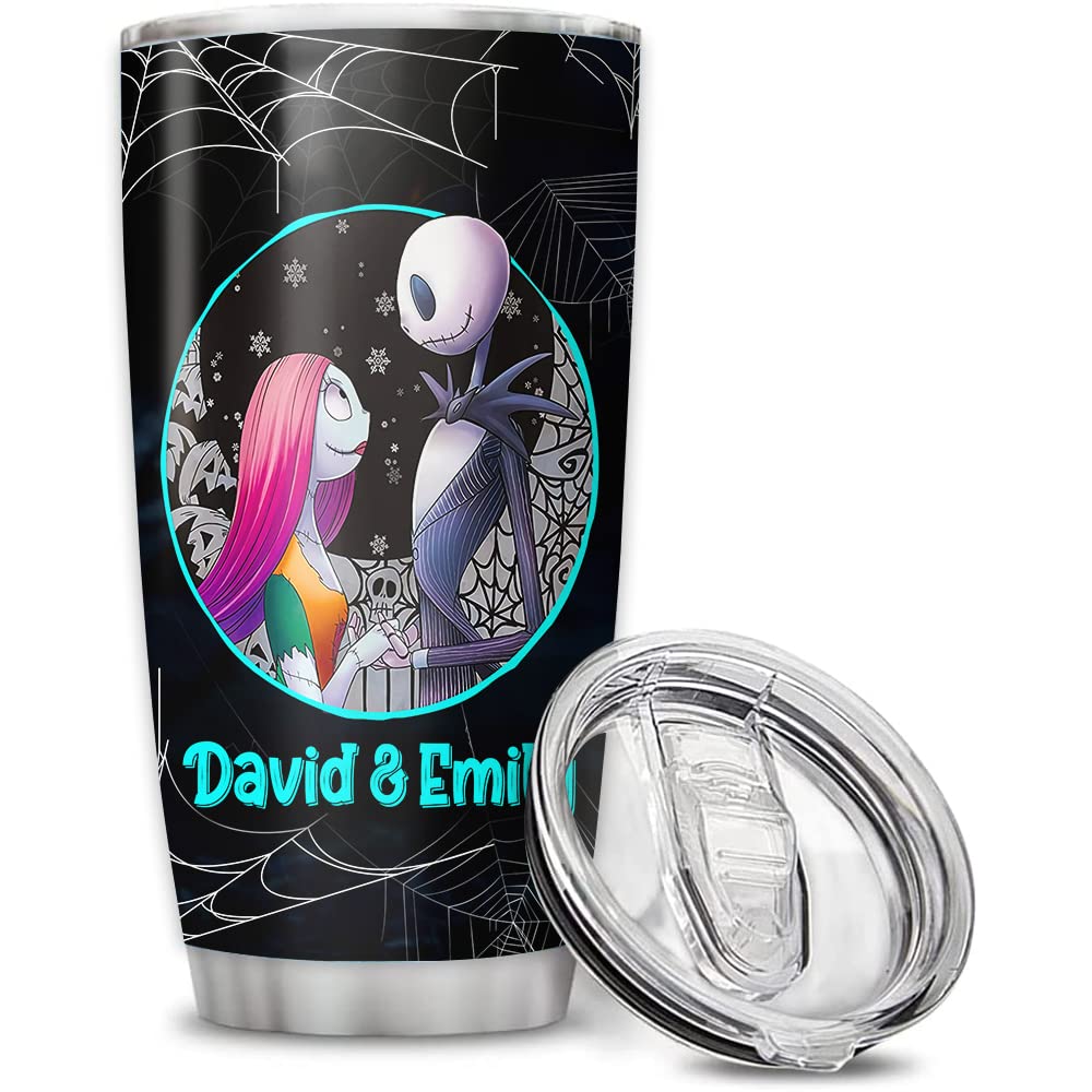 So Many Pets Personalized Sally&Jack Couple Nightmare Halloween Tumbler Valentine Gifts For Him Her Wife Husband 30Oz 20Oz Insul