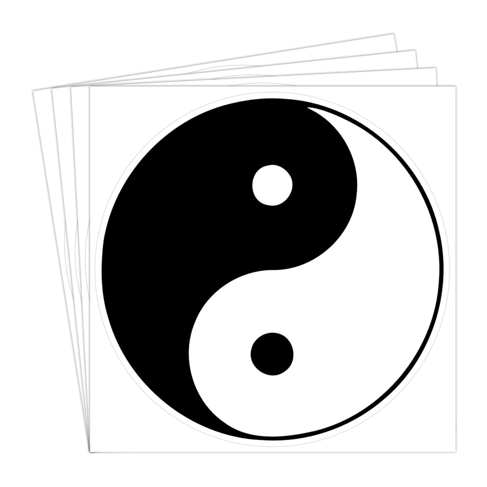 Dealzepic - Round Yin And Yang Symbol Sign - Self Adhesive Peel And Stick Vinyl Decal/Bumper Sticker - 3.94 Inches In Diameter |
