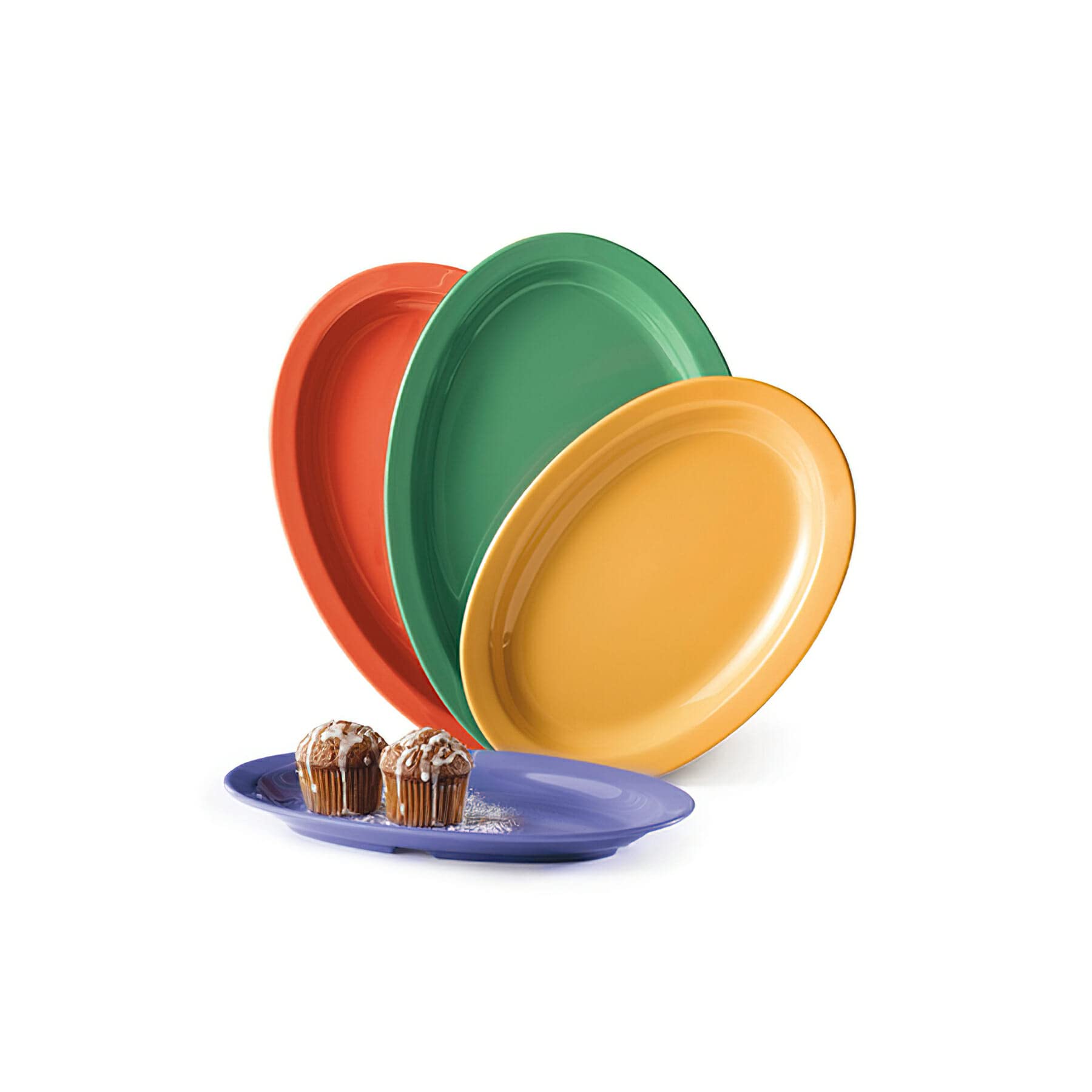 G.E.T. OP-612-MIX Melamine Oval Serving Platter, 11.75 x 8.25, Mardi Gras Mix (Set of 12)