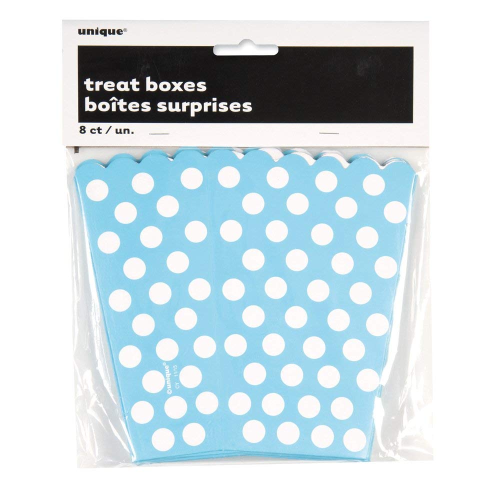 Unique Polka Dots Treat Boxes  5.5'' x 4''  Powder Blue