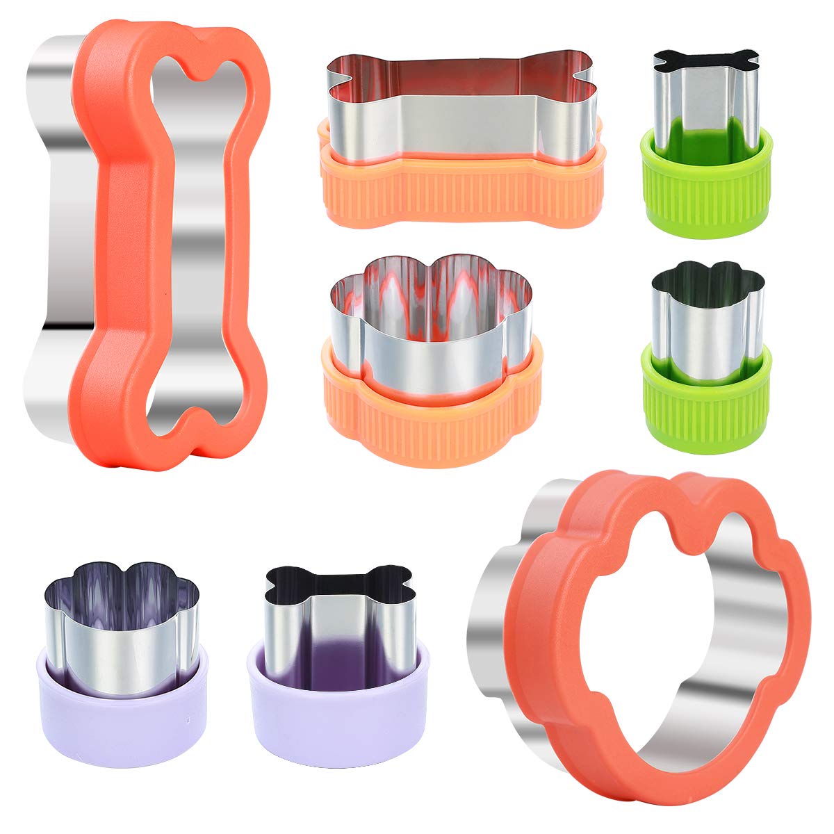 Dog Cookie Cutter Set - Dog Bone And Dog Paw Print Cookie Mold For Homemade Treats - Stainless Steel Cookie Cutter Molds For Kid