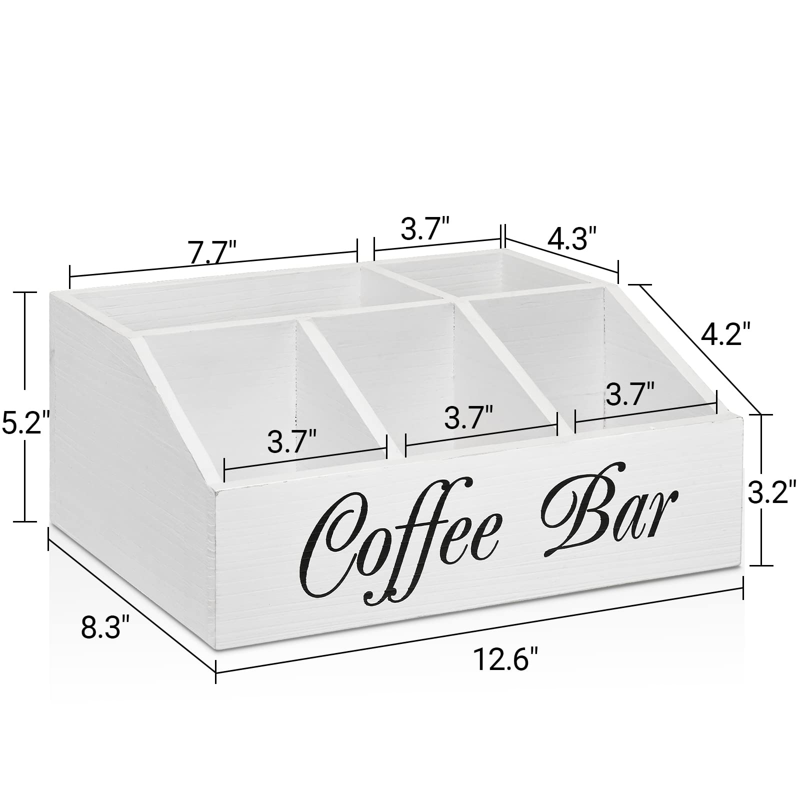 Ugiftt Coffee Station Organizer For Counter, Wood Coffee Pods Holder Storage Basket, Coffee And Tea Condiment Storage Organizer,