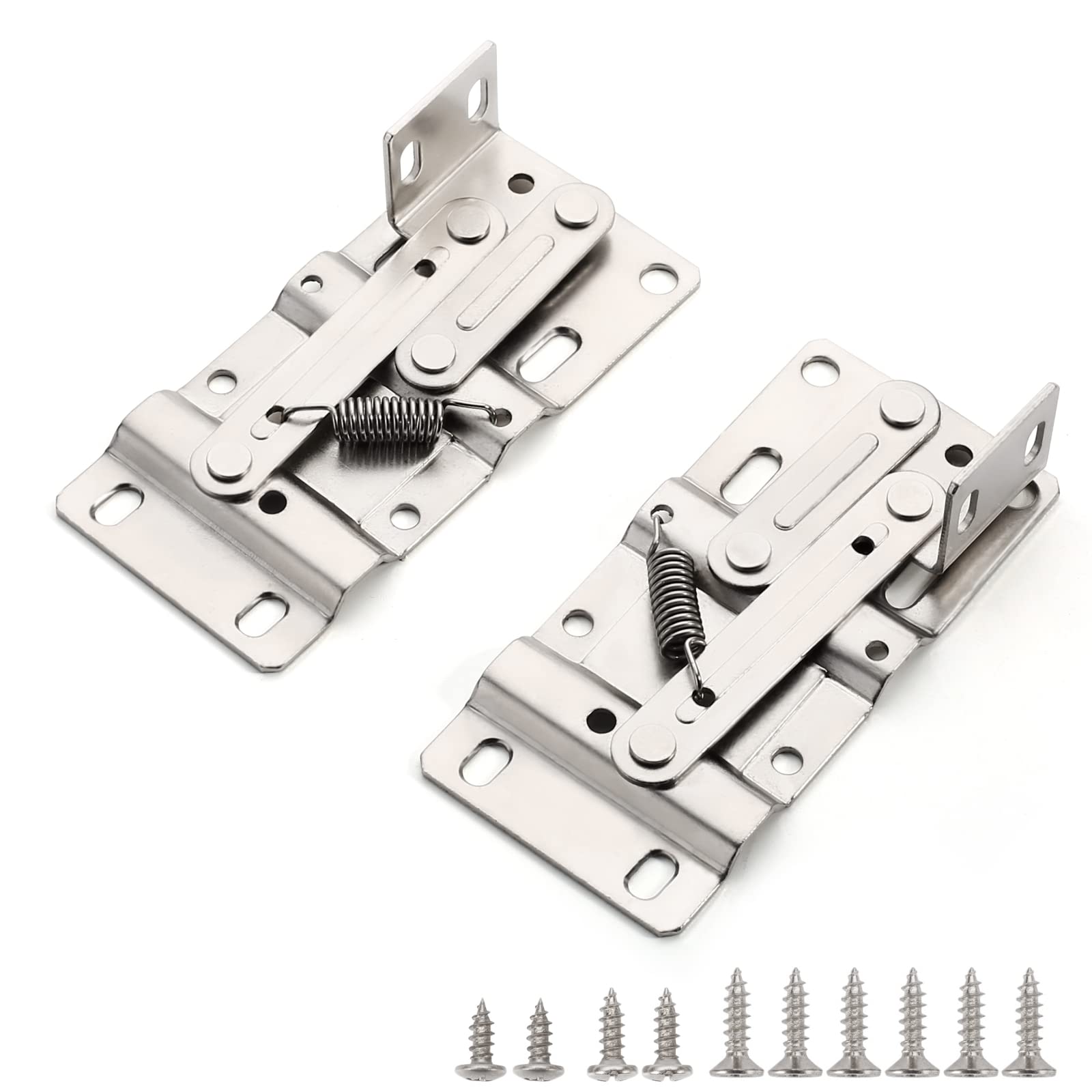 Chibery 2 Pack Tip Out Tray Hinges, Scissor Hinges for Kitchen Sink or Bathroom Cabinet Organizer, Sink Front Drawer, Compatible Both Face Frame & Frameless - Nickel Plated Steel-Like New Condition