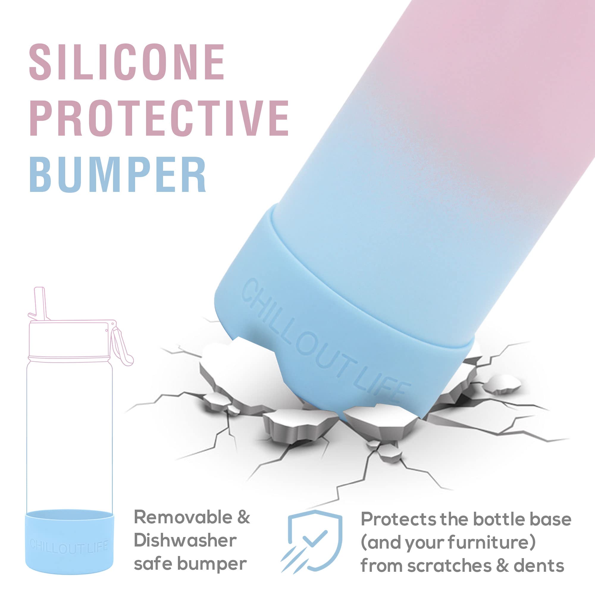 Chillout Life 17 Oz Kids Insulated Water Bottle For School With Straw Lid Leakproof And Cute Waterproof Stickers, Personalized S