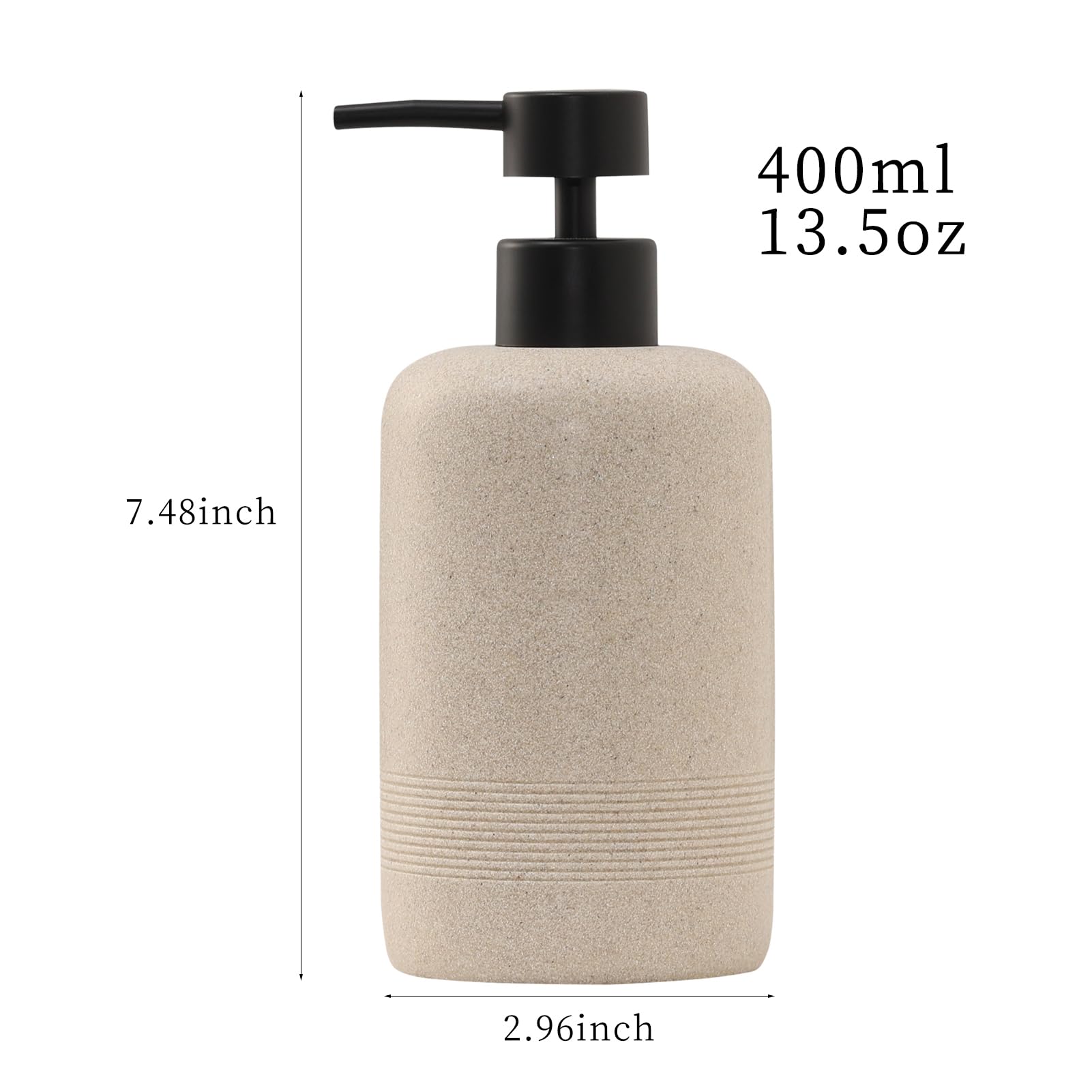 Haocoott Soap Dispensers 400Ml 13Oz, 2 Pcs Hand Dish Lotion Shampoo Soap Dispenser Jar, Resin Premium Thick Soap Pump Bottles Fo