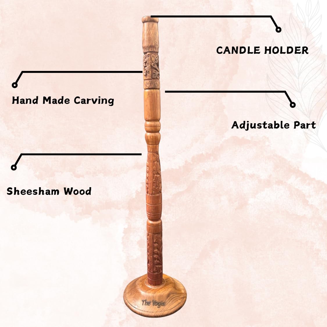 The Yogis Trataka Candle Stand for Opening Third Eye Meditation with Brass Diya and Eye Wash Cup