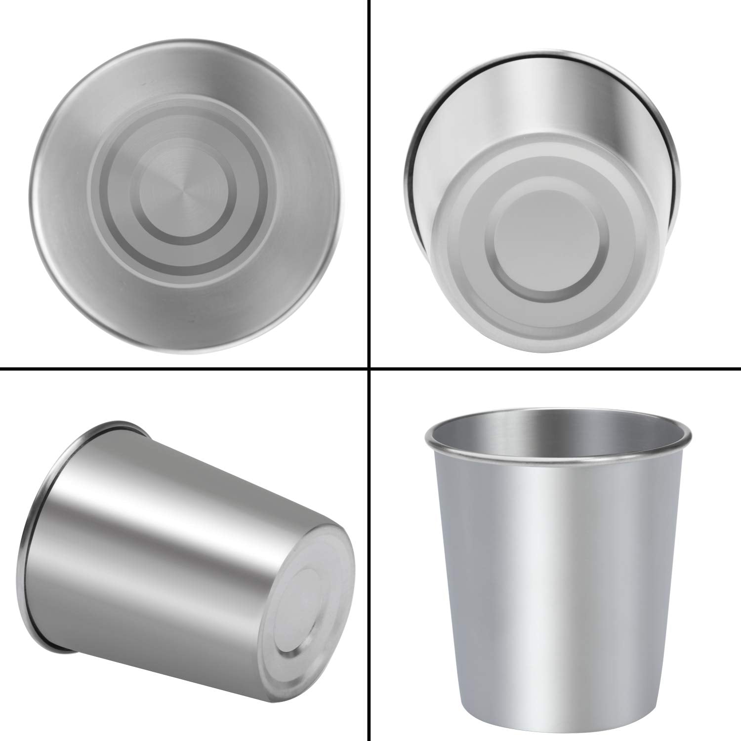 Ruisita 6 Pack 20 Oz Stainless Steel Cups Metal Shatterproof Stackable Pint Drinking Cups For Adults Or Kids (20 Oz/600 Ml)