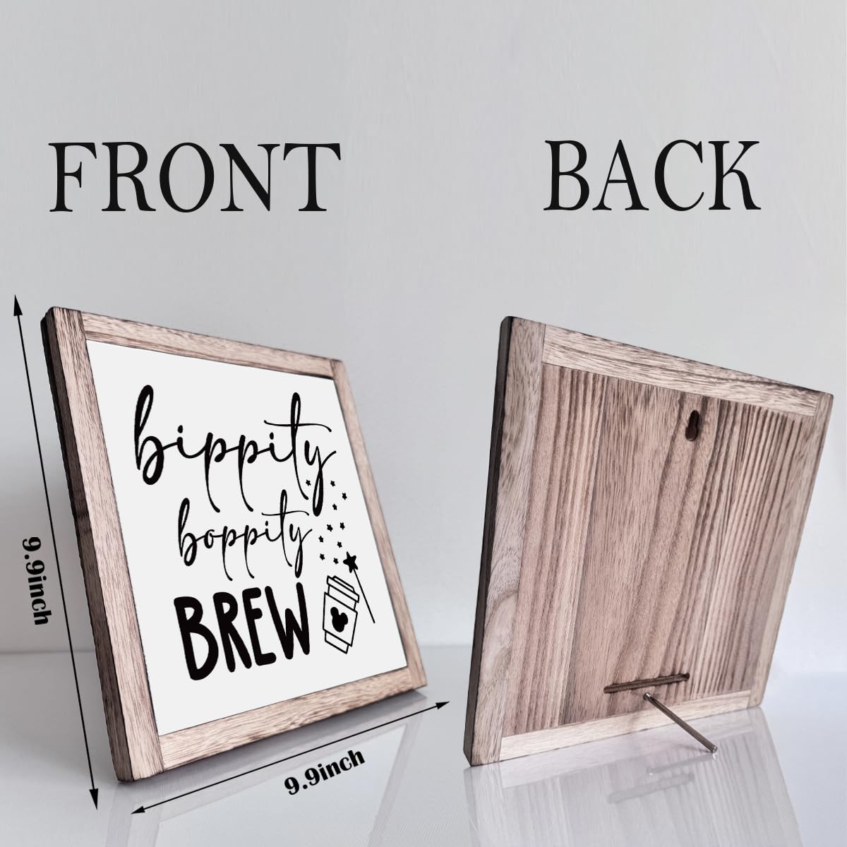 Bippity Boppity Wood Plaque Sign - Rustic Coffee Table & Kitchen Home Decor, 5.95.9in