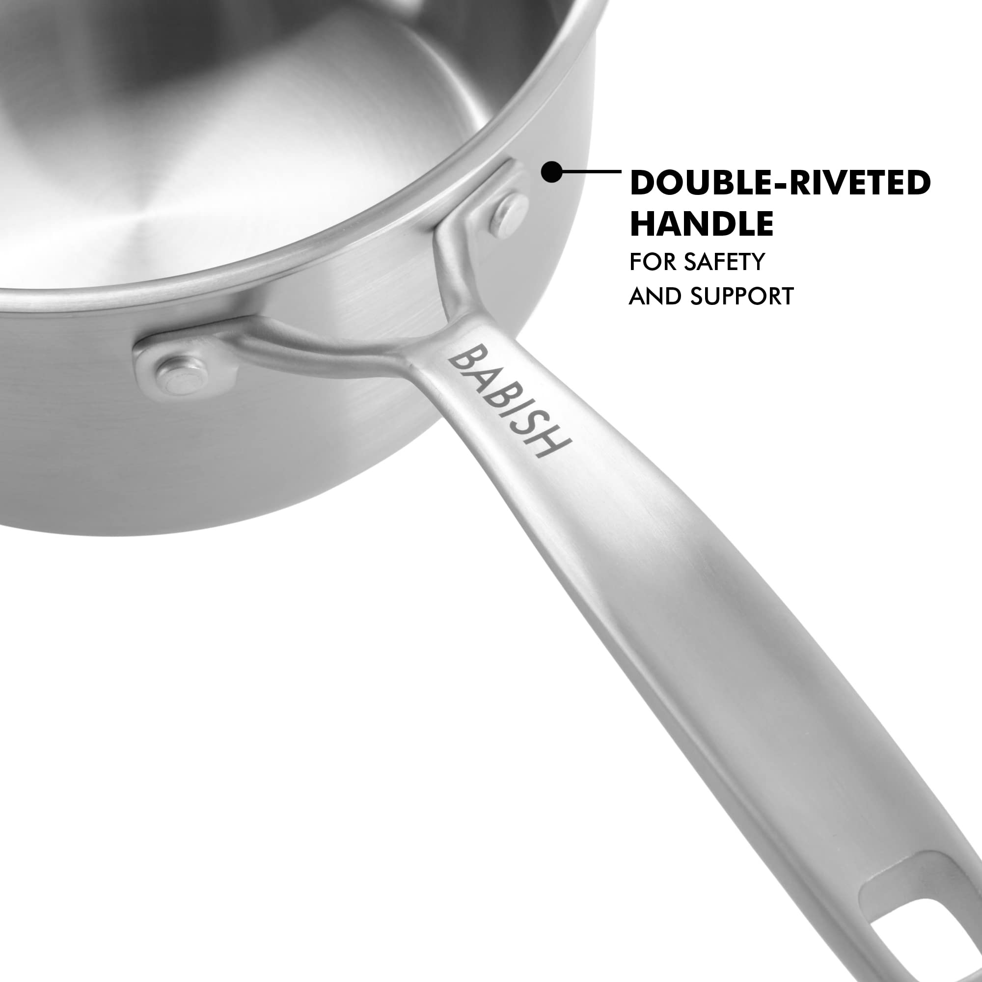 Babish Stainless Steel 3.5Qt Triply Professional Grade Sauce Pan