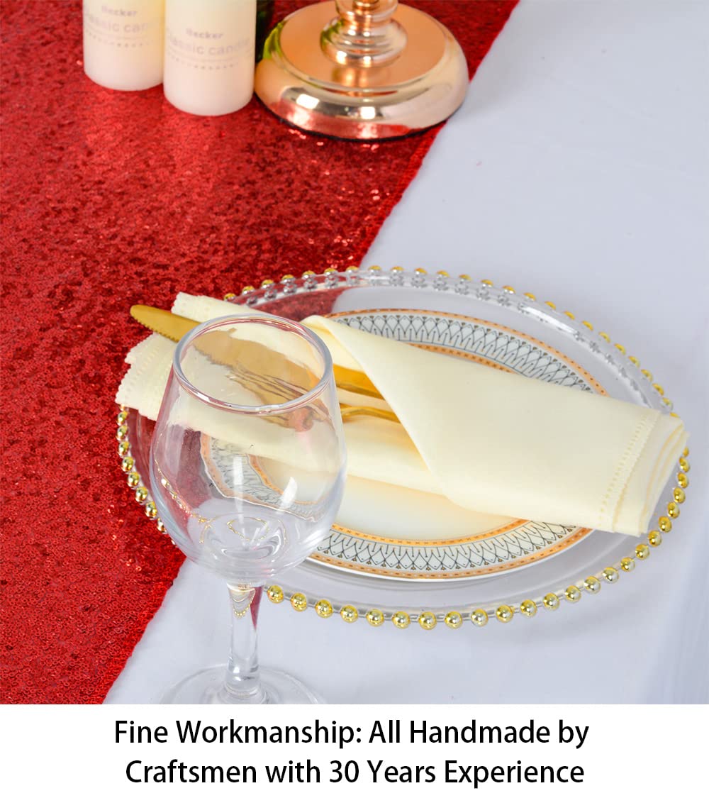 Shinybeauty Wedding Decor Sequin Table Runner,2Pcs Red-12X72-Inch Party Runner, Table Runner For Party Red Christmas Table Runne