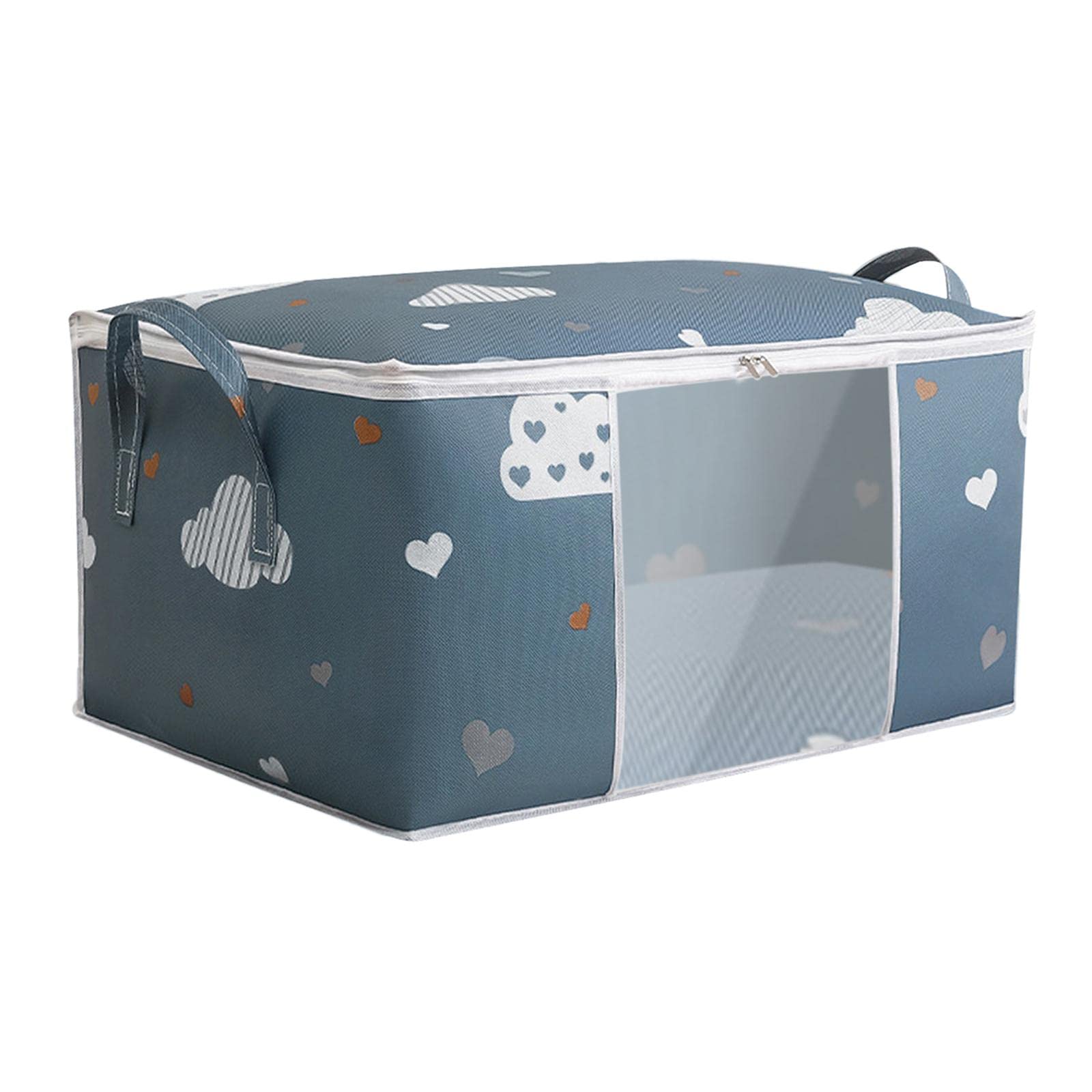 Pinakine Clothes Storage Bag Organizer Blankets Bedding Luggage Bins Box Container Navy L|72032145Pnk