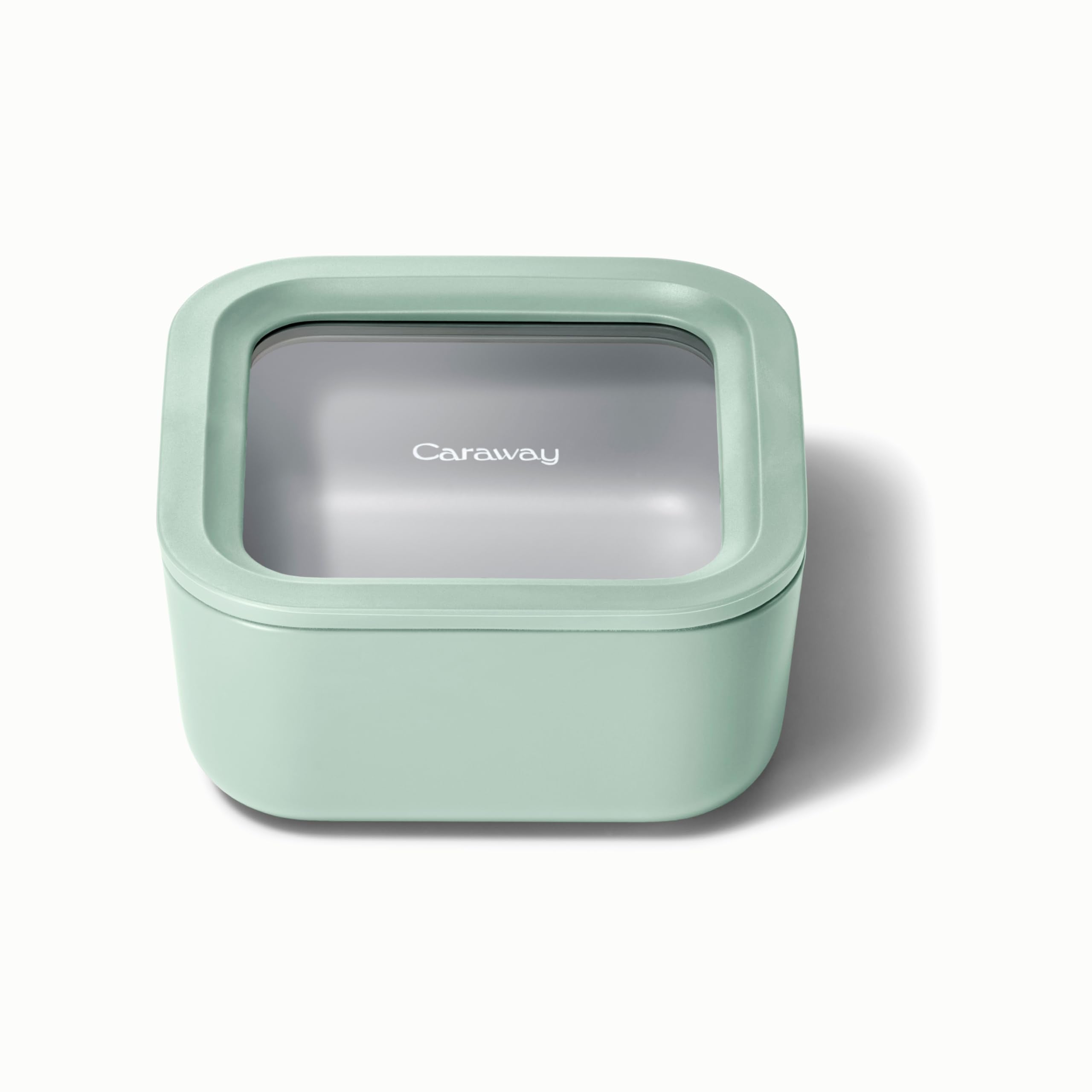 Caraway Glass Food Storage - 4.4 Cup Glass Container - Ceramic Coated - Easy to Store, Non Toxic, Non Stick Lunch Box Container 