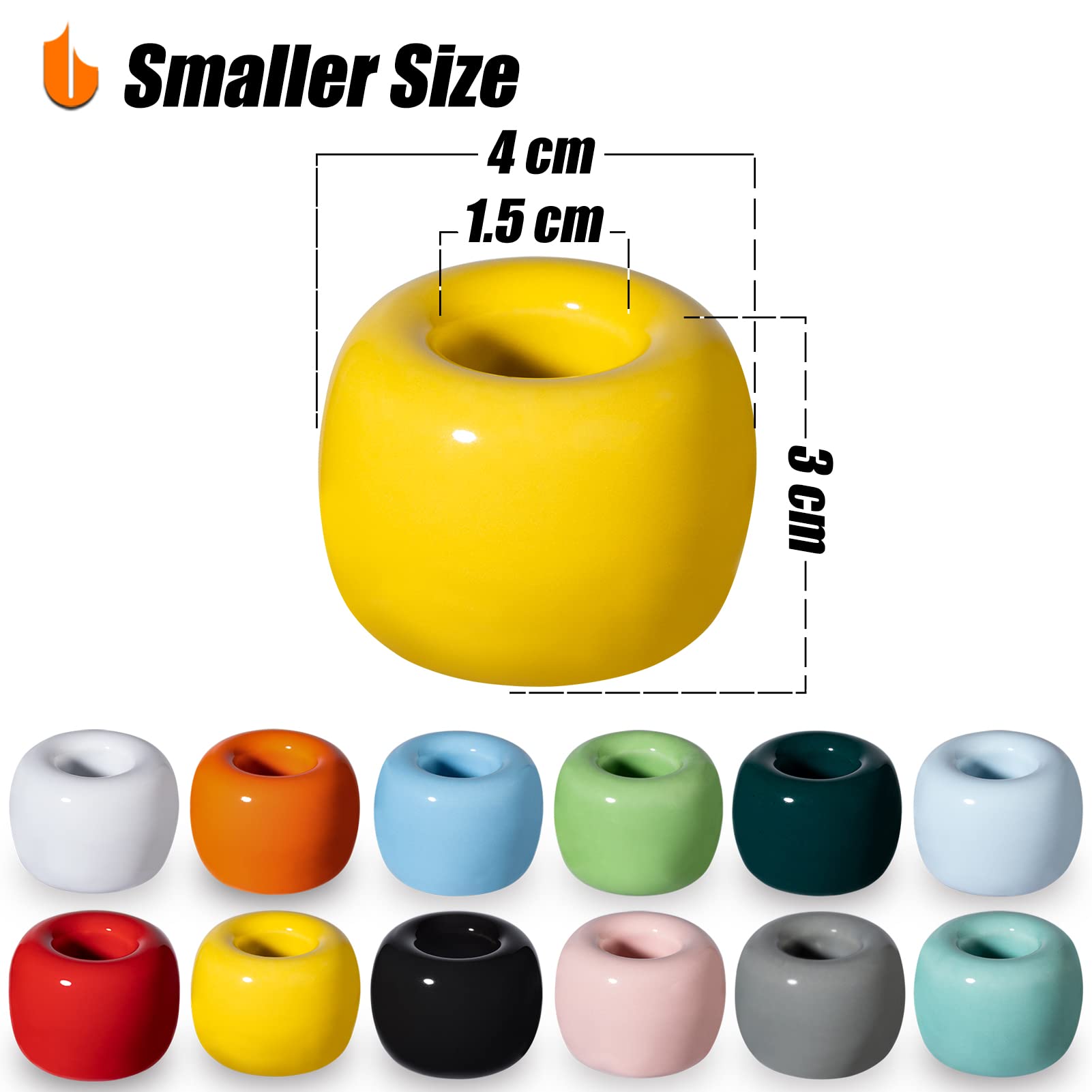 Urbanstrive Sleek Mini Ceramics Toothbrush Holder Stand For Bathroom Vanity Countertops (Yellow 2-Pack)
