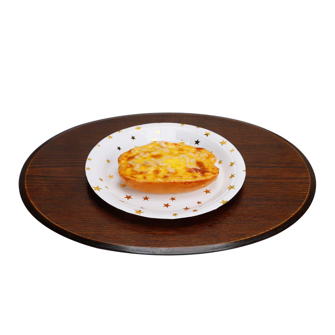 Geeklife Gold Stars Paper Plates, 9" Medium Disposable Tableware Set, 20 Count, Decorative Paper Party Plates