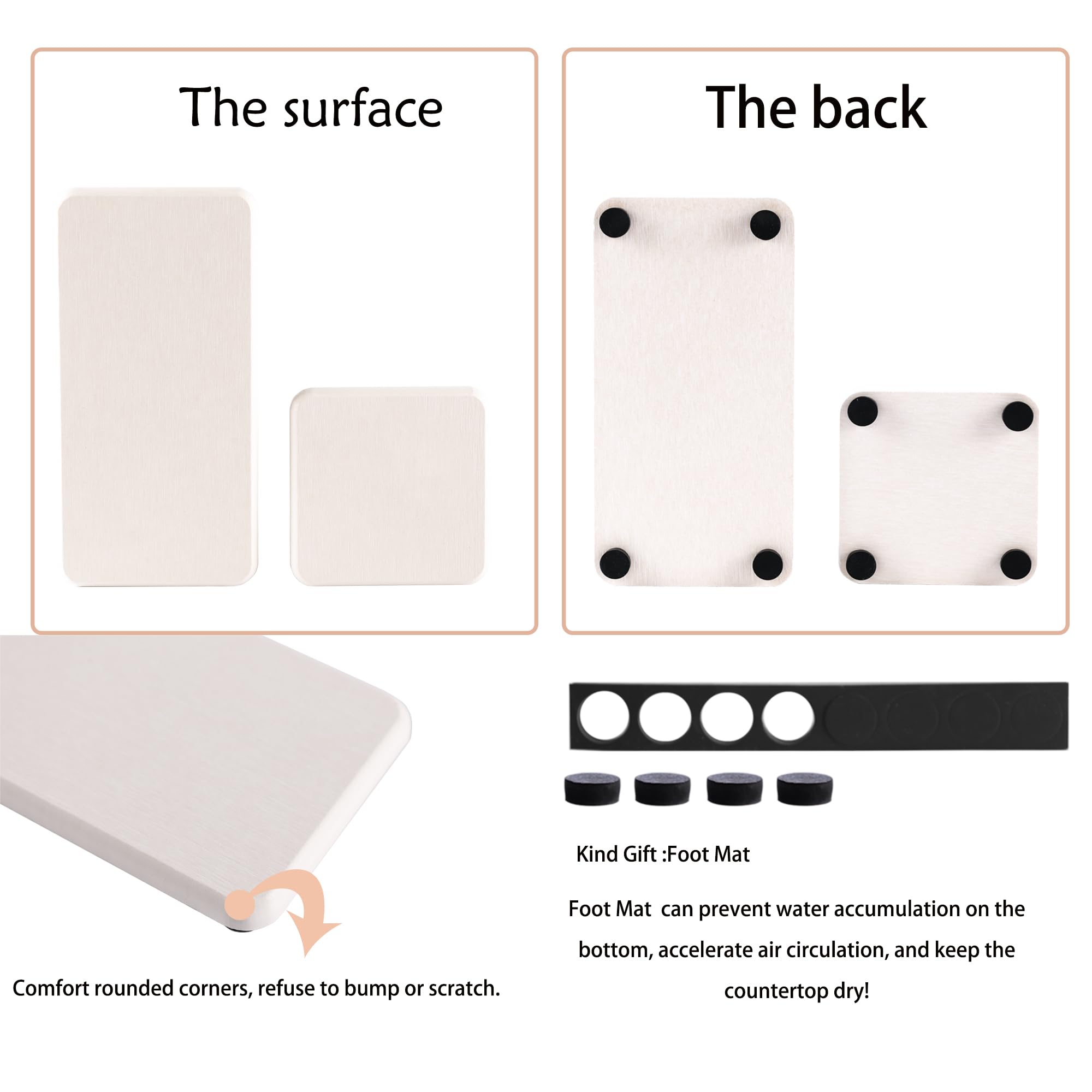 Niuyichee Set Of 4 Water Absorbent Diatomite Tray, Diatomaceous Earth Kitchen Soap Dish,Hand Soap Holder, Water Absorbing Stone