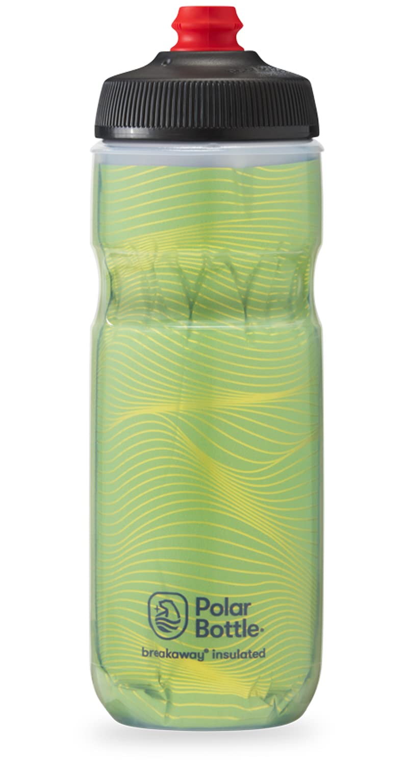 Polar Bottle Breakaway Insulated Water Bottle - Bpa Free, Cycling & Sports Squeeze Bottle (Jersey Knit - Highlighter, 20 Oz)