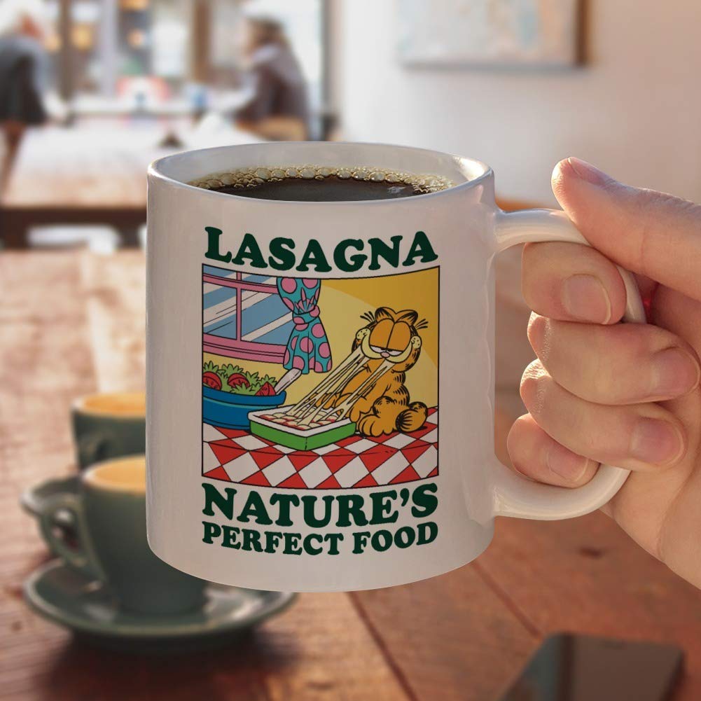 Garfield Lasagna The Perfect Food Ceramic Coffee Mug, Novelty Gift Mugs For Coffee, Tea And Hot Drinks, 11Oz, White
