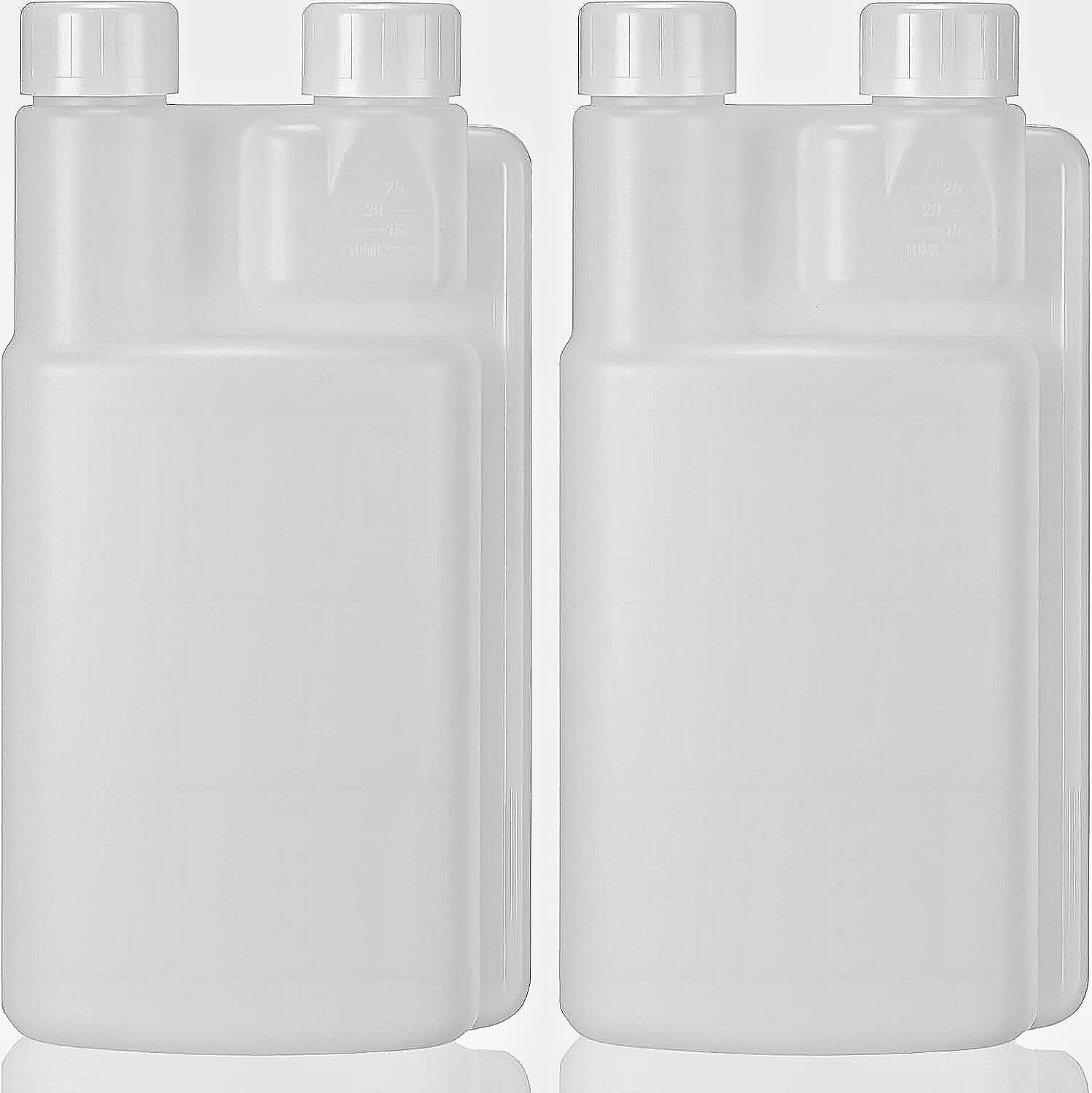 YXYFDC 2 Pack Plastic Flask with Builtin 8.45oz Measuring Bottle & 0.67oz Mini Flask | Shot Glasses Included, Portable Tumbler 