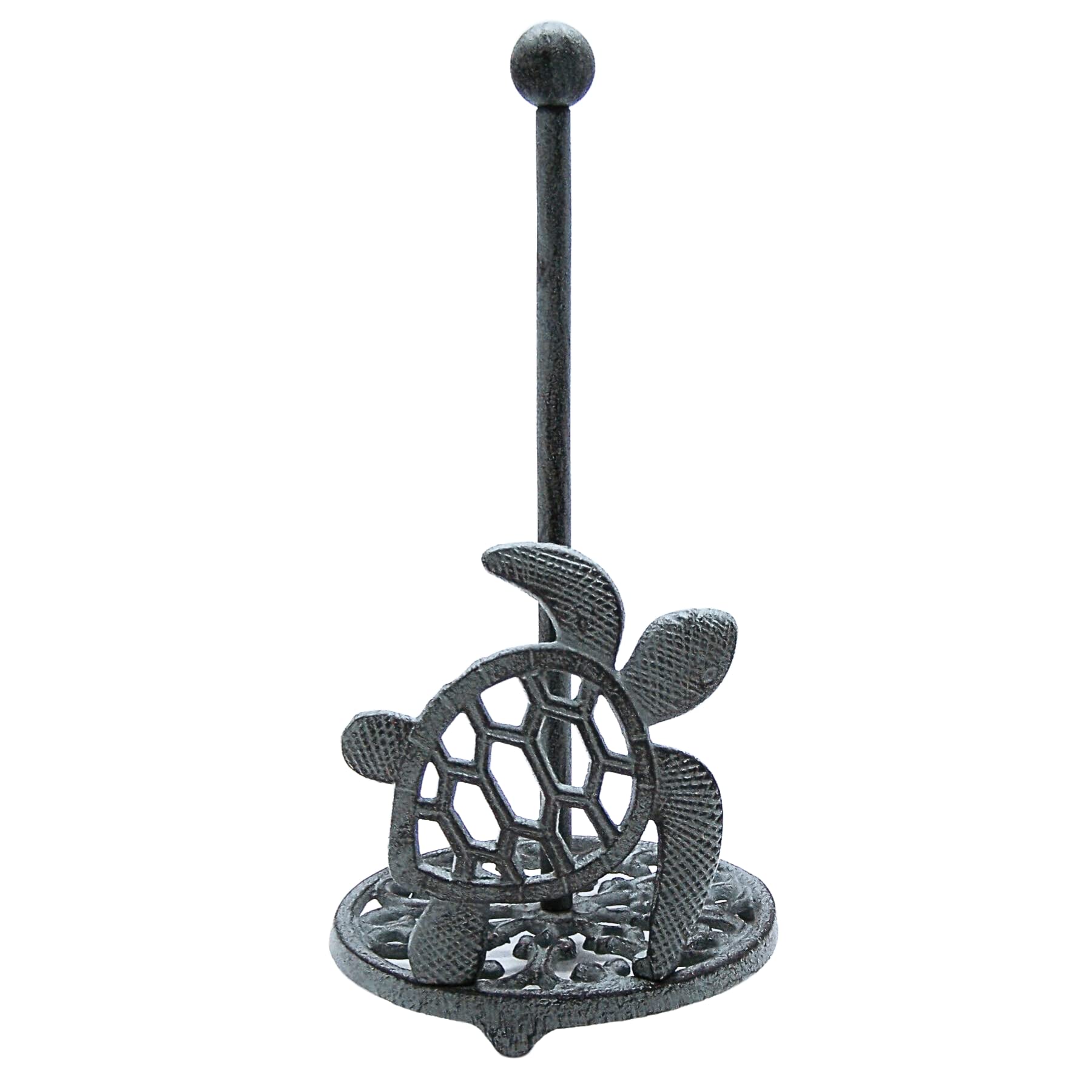 Sea Turtle Paper Towel Holder, Nautical Kitchen Accessories, Freestanding Countertop Organization, 13 Inches