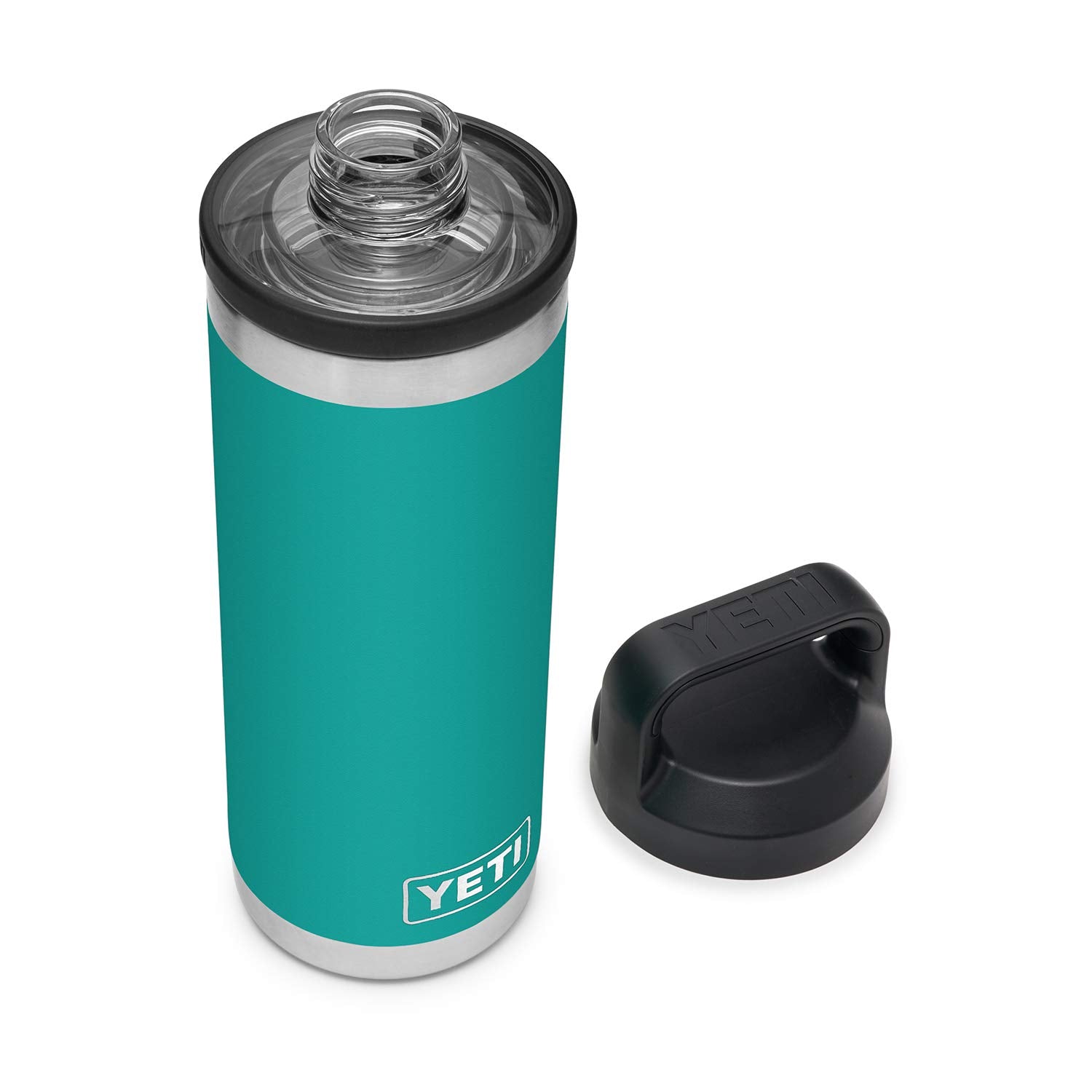 YETI Rambler 18 oz Bottle, Vacuum Insulated, Stainless Steel with Chug Cap, Aquifer Blue